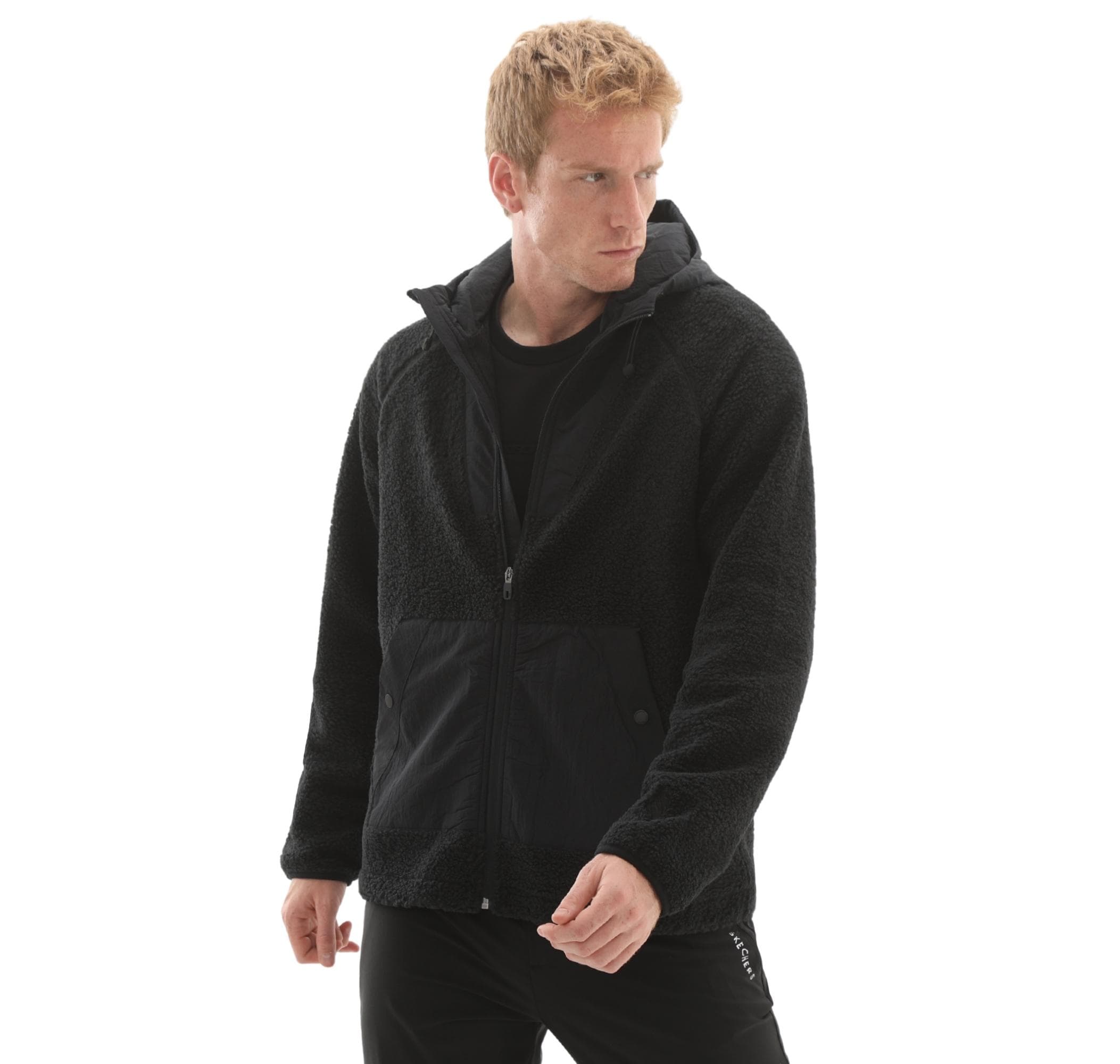 Skechers Skechers M Comfort Hoodie Sherpa Jacket Erkek Ceket Siyah - 3