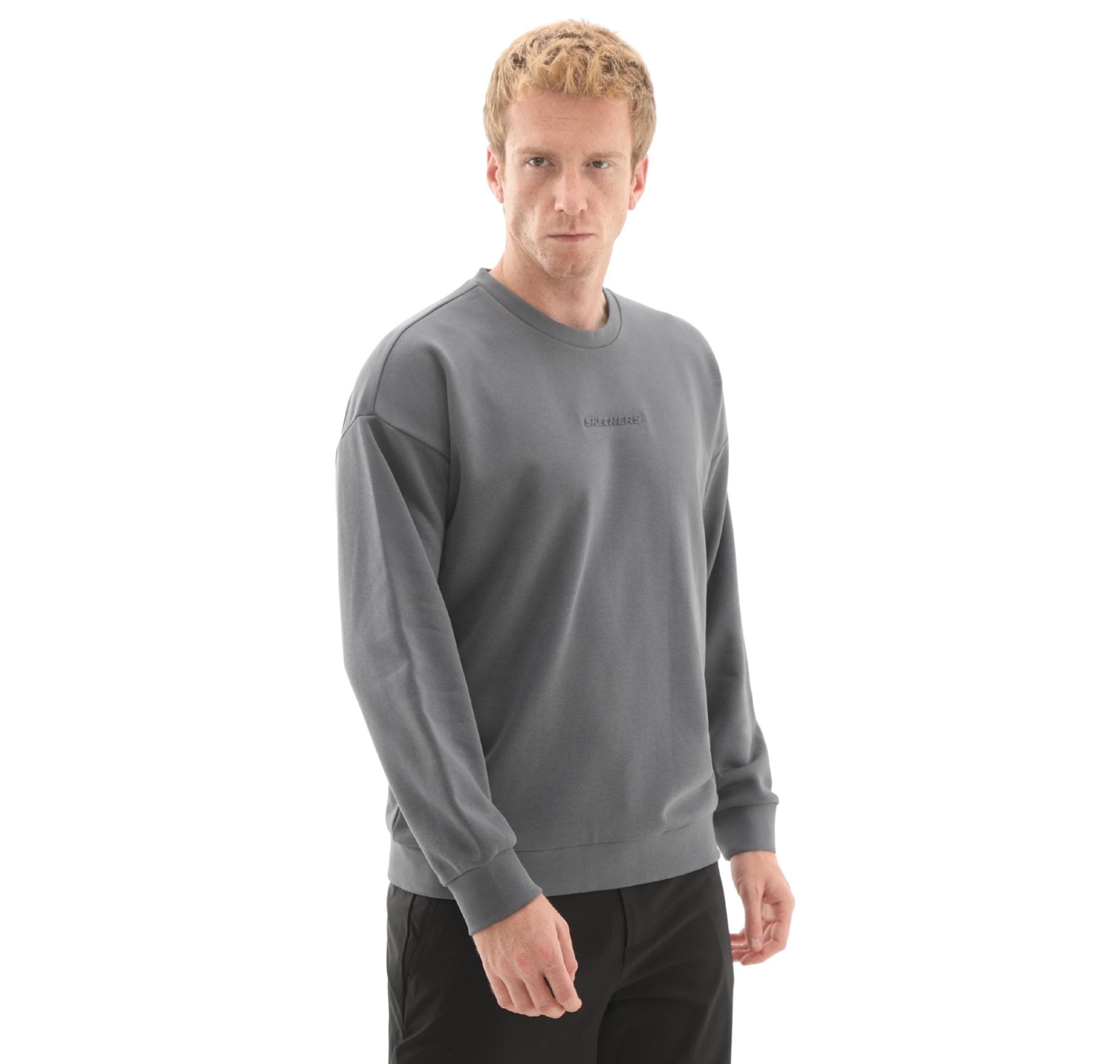 Skechers Skechers M Essential Crewneck Erkek Sweatshirt Gri - 2