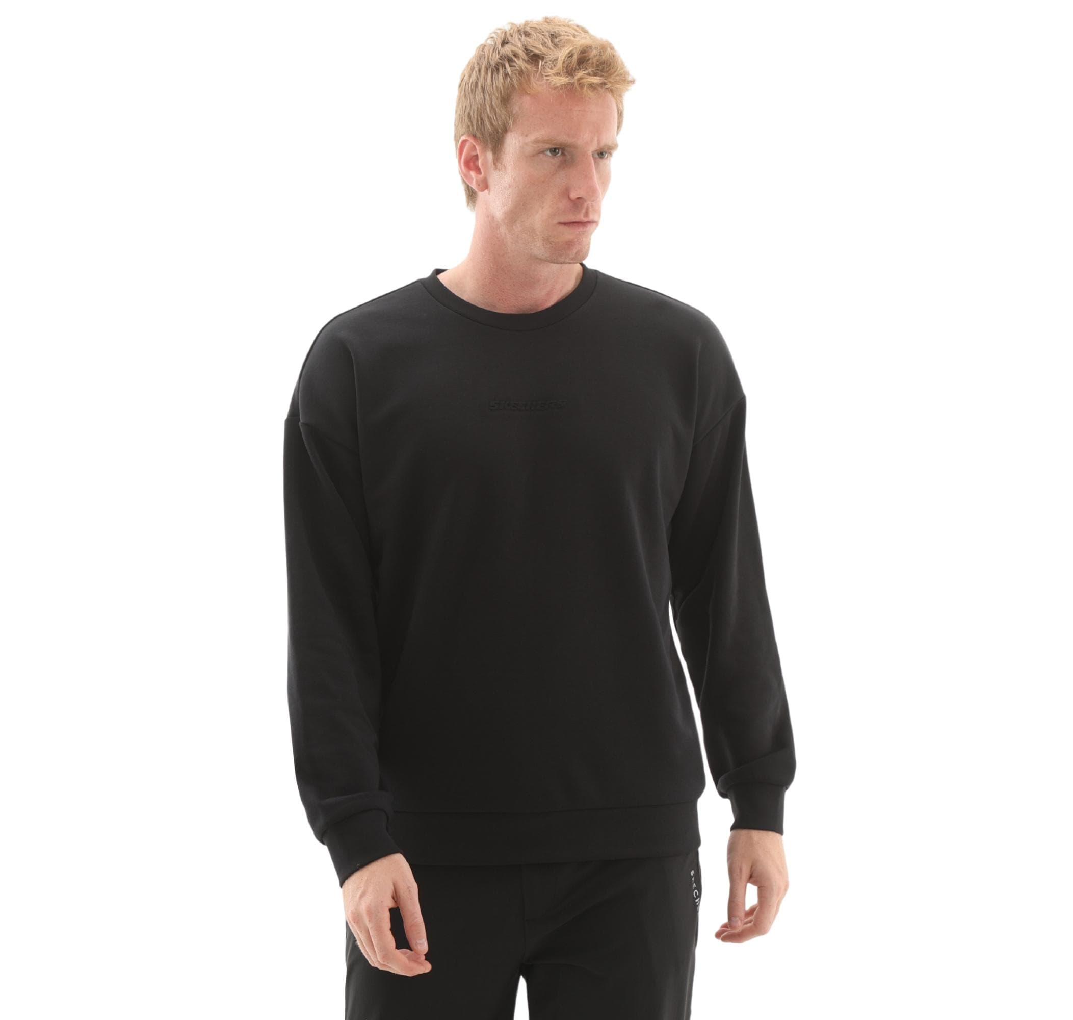 Skechers Skechers M Essential Crewneck Erkek Sweatshirt Siyah