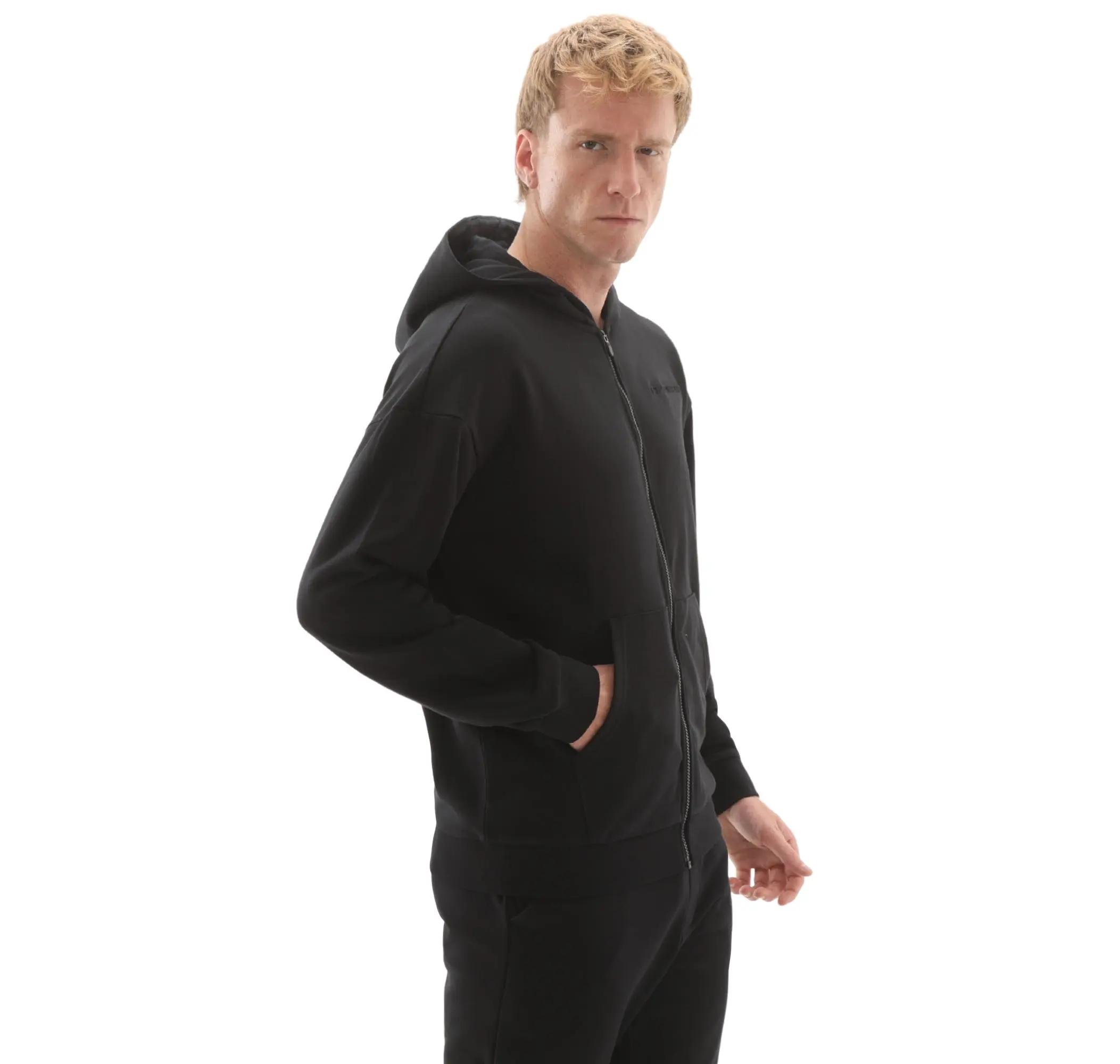 Skechers Skechers M Essential Full Zip Hoodie Erkek Ceket Siyah - 3