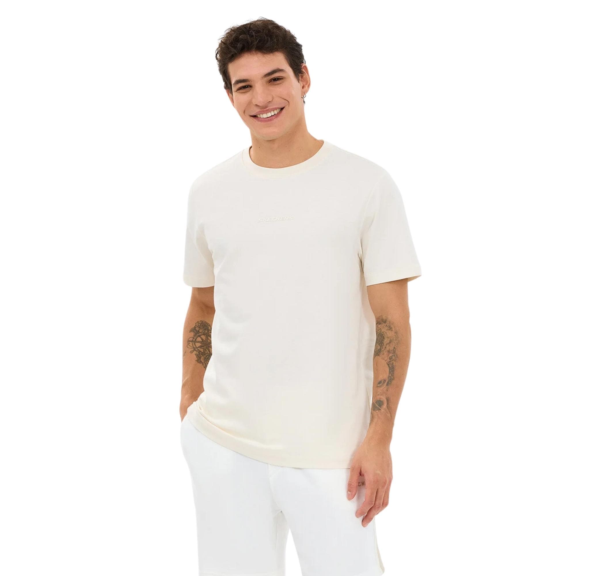 Skechers Skechers M Essential Erkek T-Shirt Beyaz