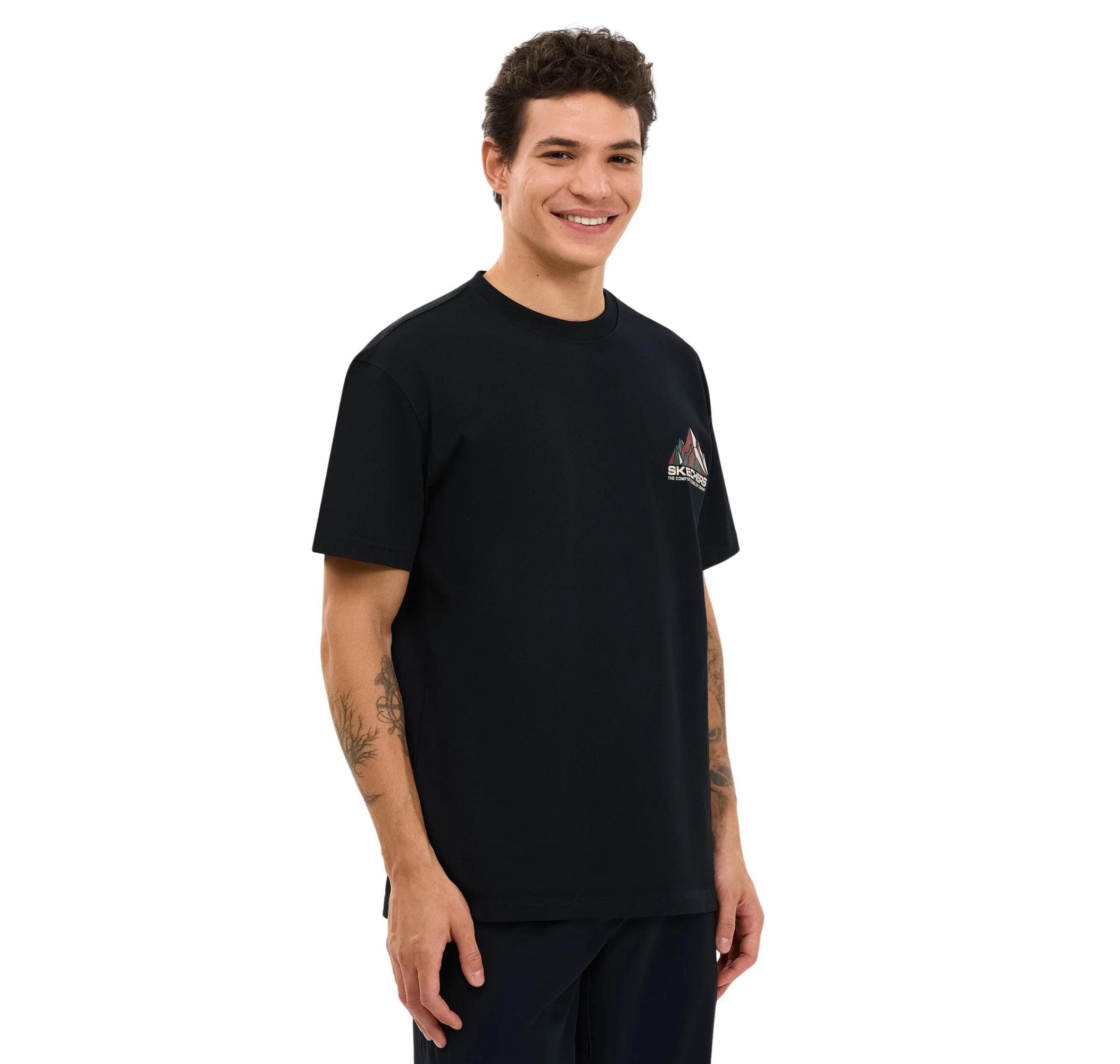 Skechers Skechers M Graphic Tee Erkek T-Shirt Siyah - 2