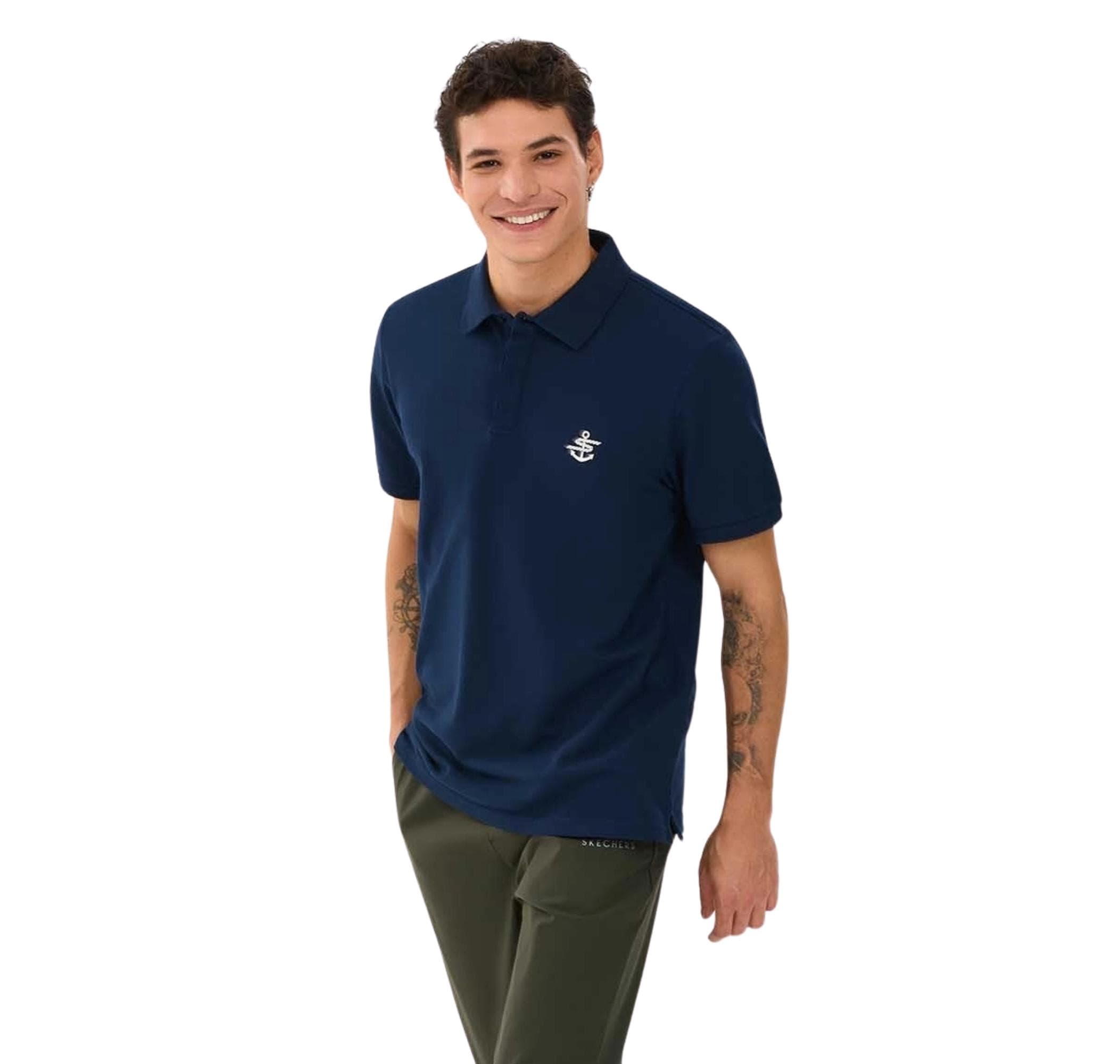Skechers Skechers M Logo Printed Polo Erkek T-Shirt Lacivert - 3