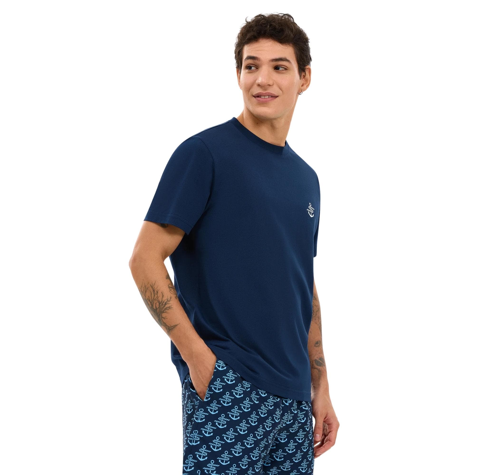 Skechers Skechers M Regular Erkek T-Shirt Lacivert - 2
