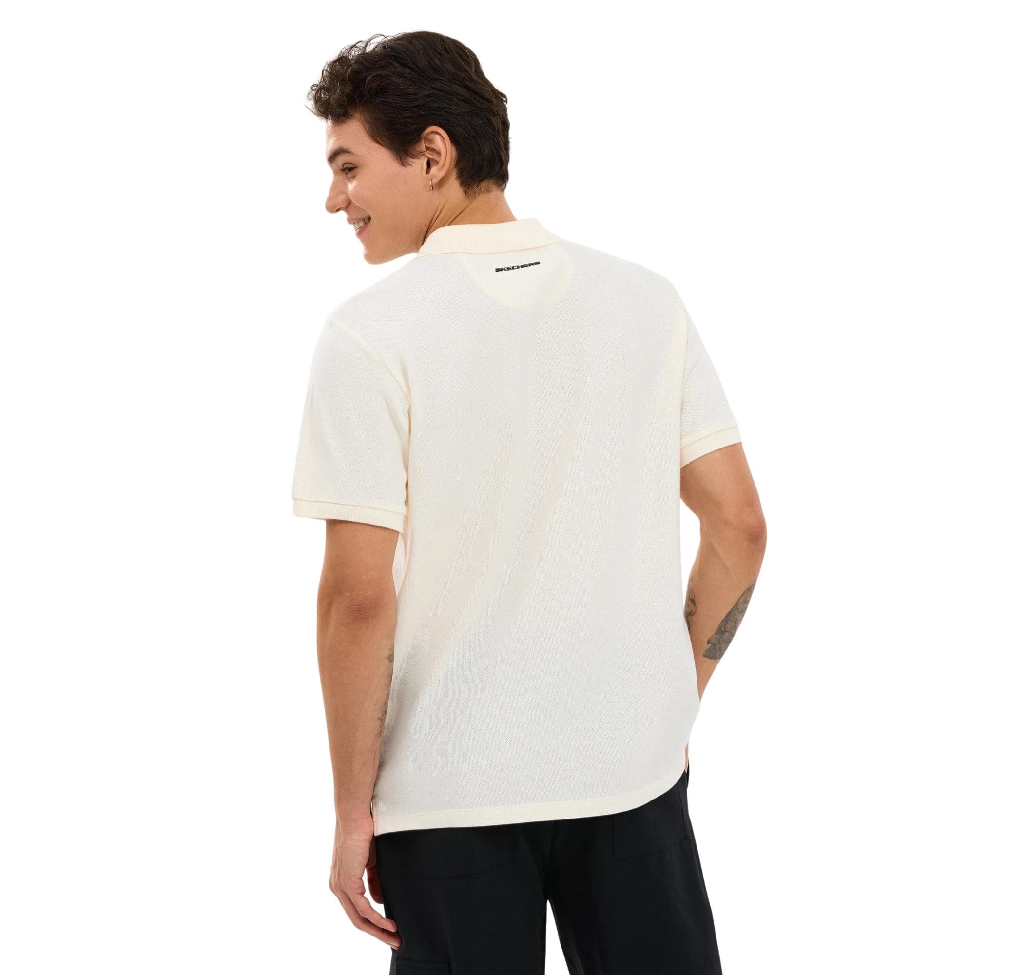 Skechers Skechers M Short Sleeve Polo Erkek T-Shirt Beyaz - 3