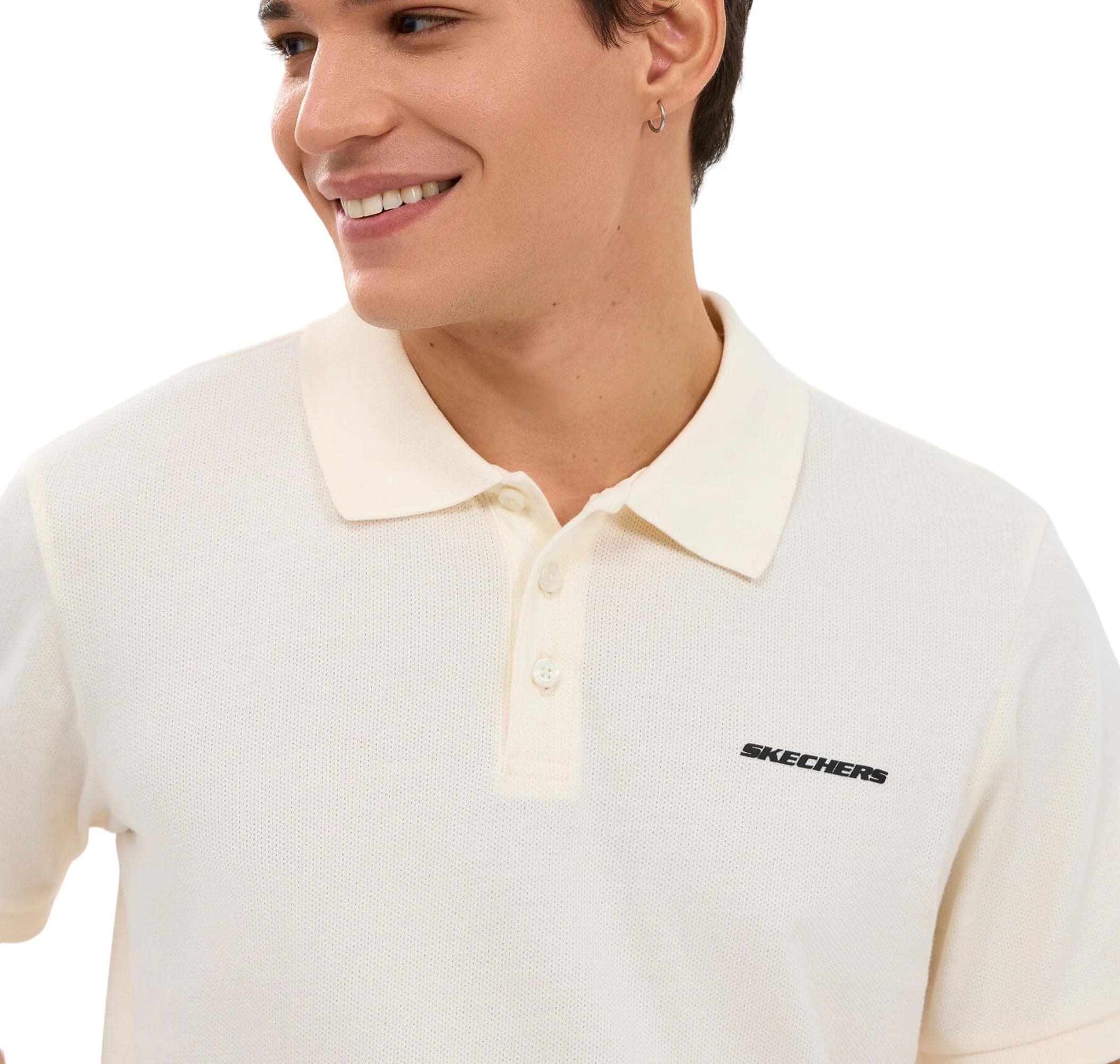 Skechers Skechers M Short Sleeve Polo Erkek T-Shirt Beyaz - 4