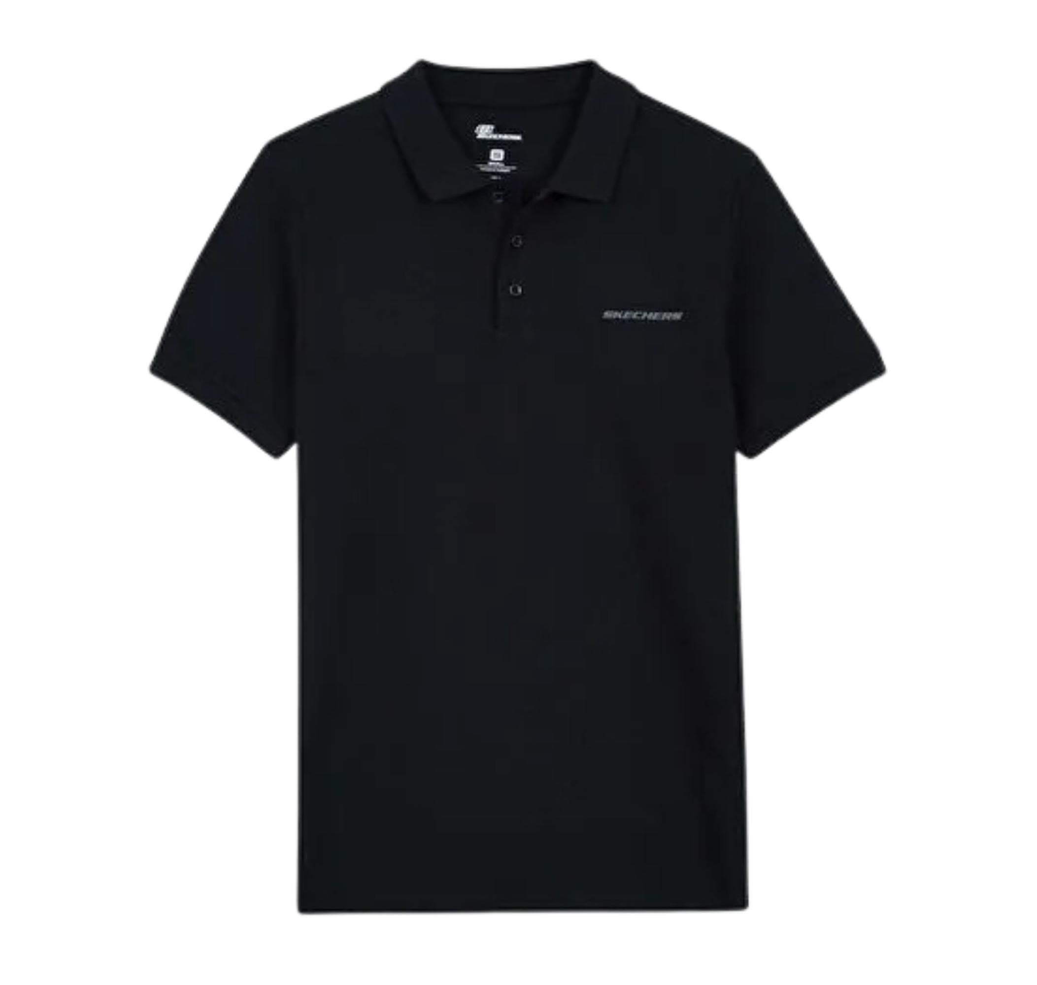 Skechers Skechers M Short Sleeve Polo Erkek T-Shirt Siyah