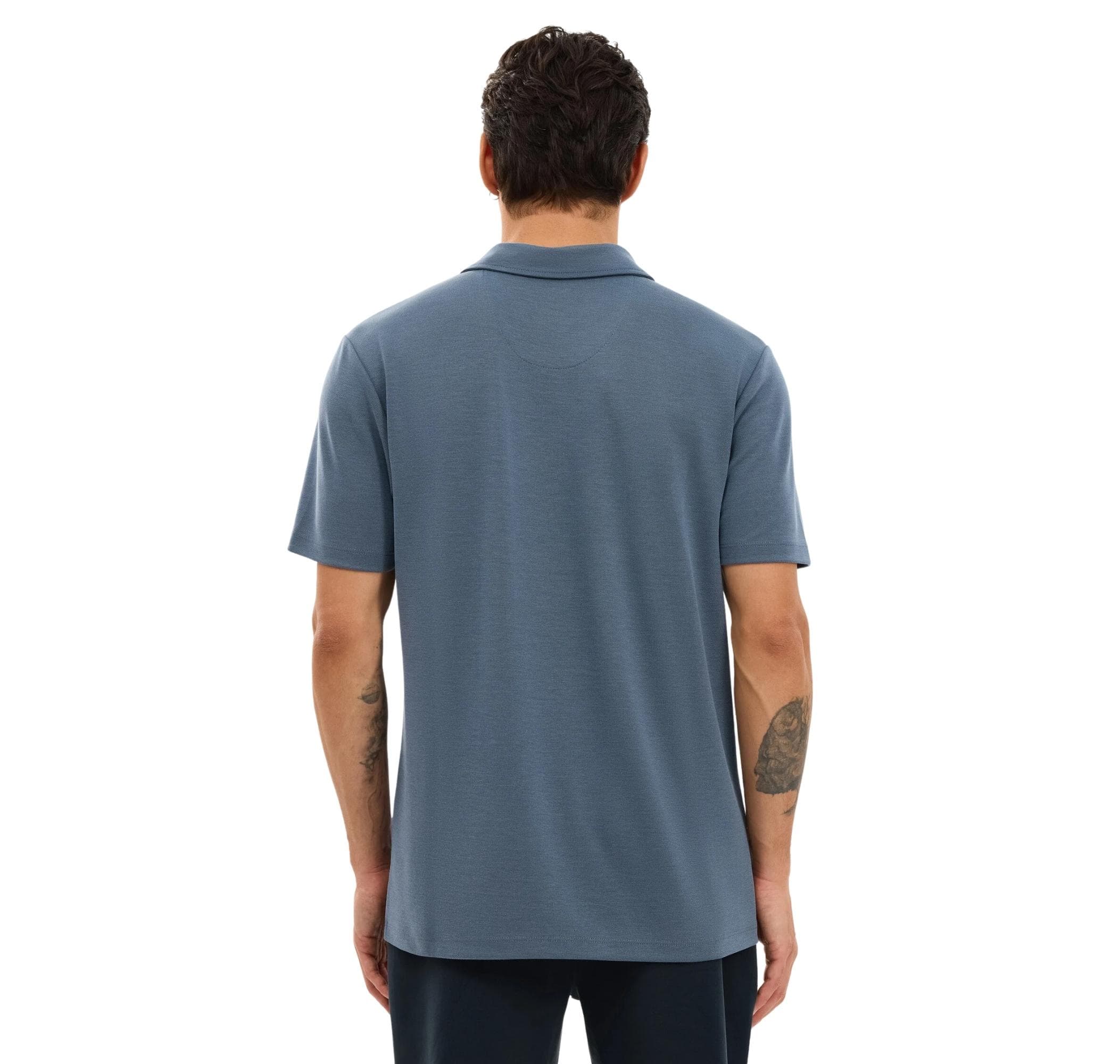 Skechers Skechers M Soft Touch Pique Polo Erkek T-Shirt Gri - 3