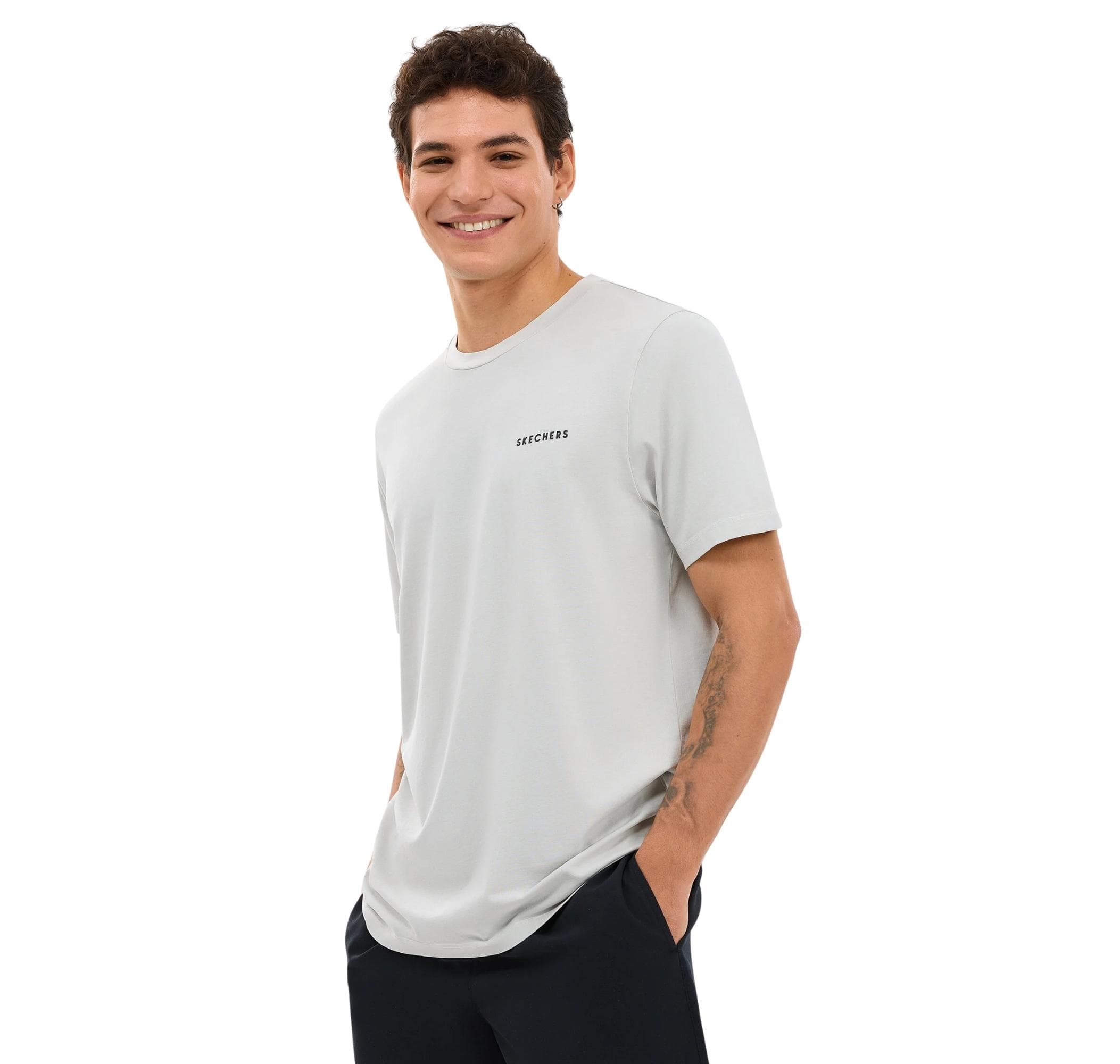 Skechers Skechers Organic Coll. M Short Sleeve Erkek T-Shirt Beyaz - 2