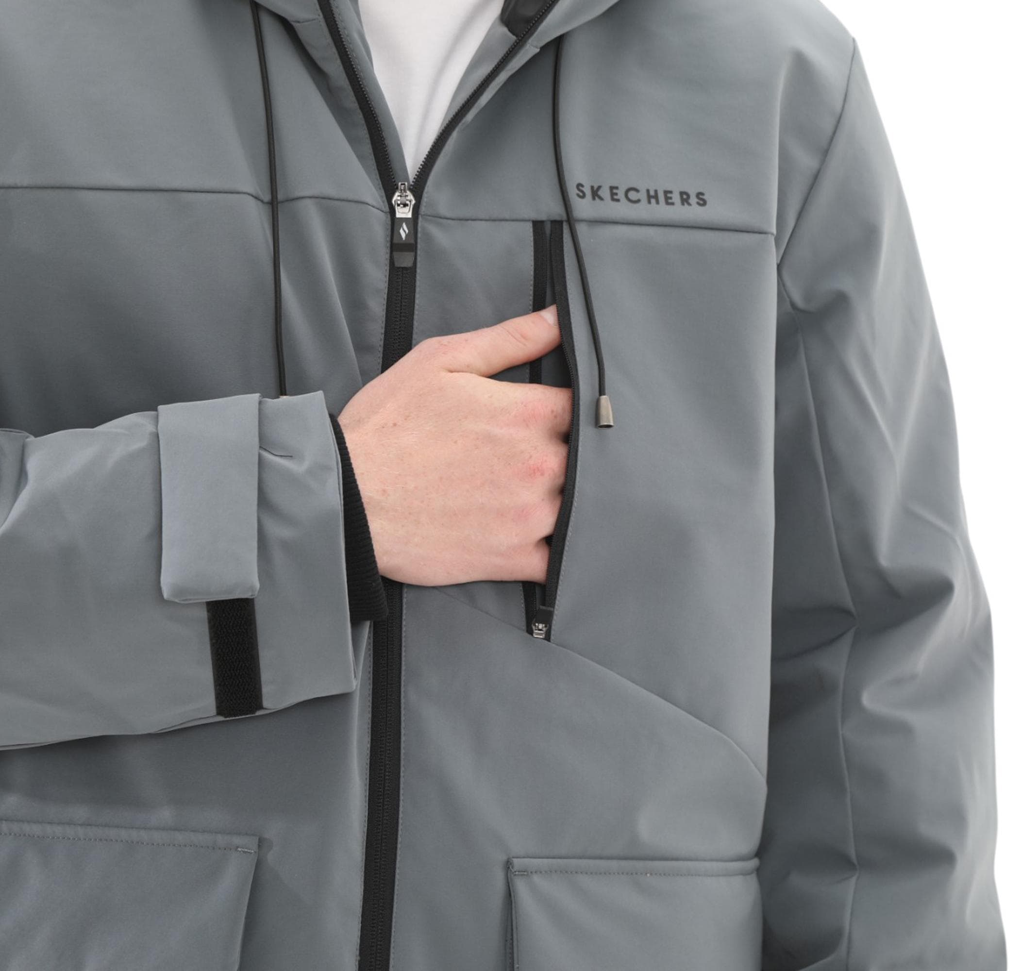 Skechers Skechers Outerwear Erkek Mont Gri - 5