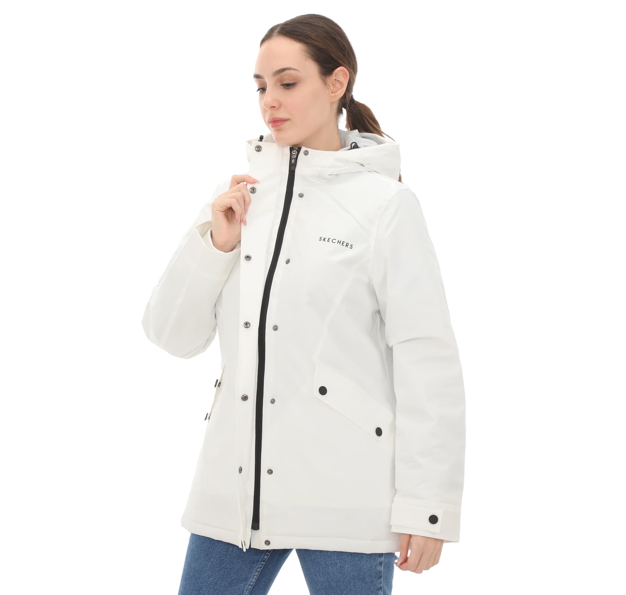 Skechers Skechers Outerwear Kadın Mont Beyaz - 3