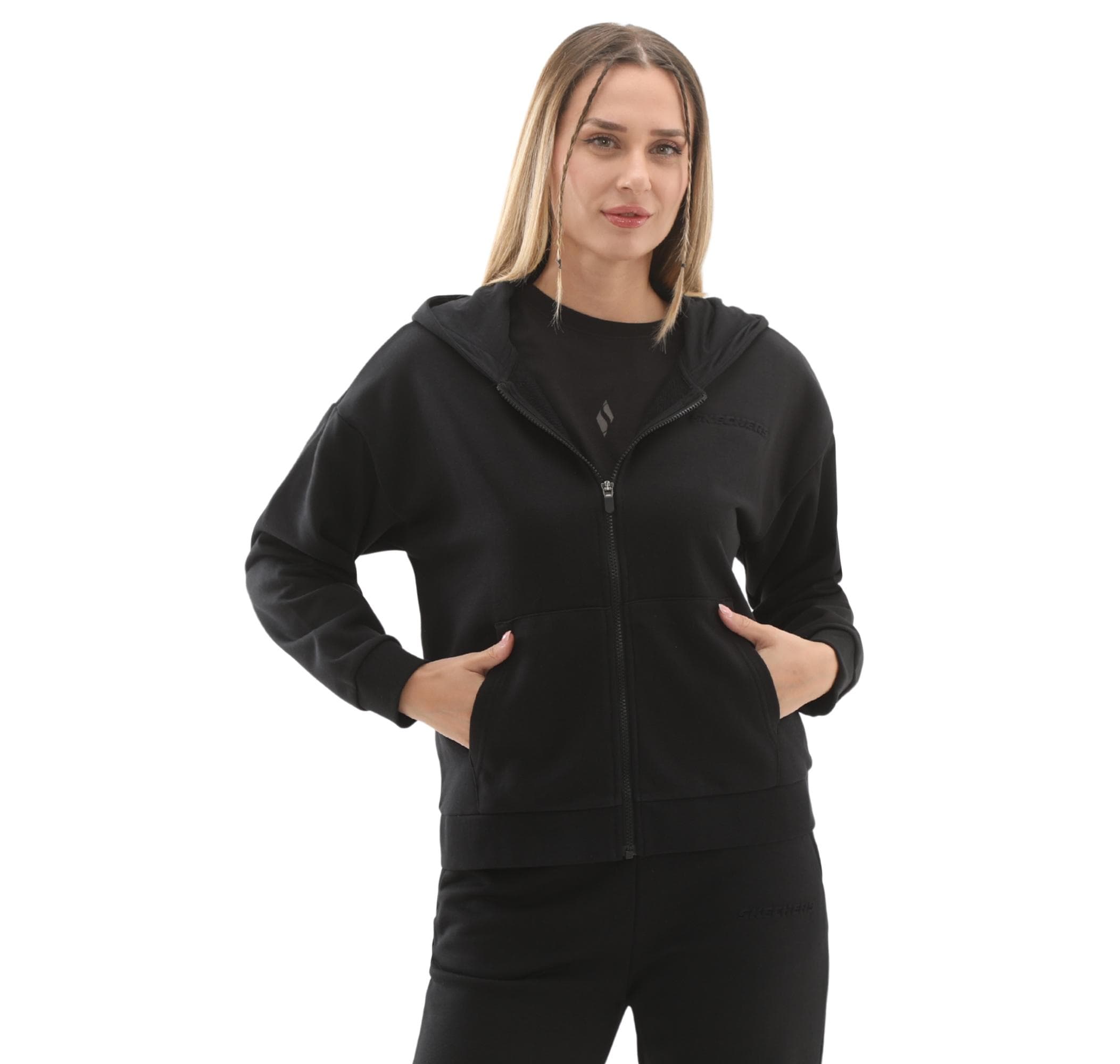 Skechers Skechers W Essential Full Zip Kadın Ceket Siyah