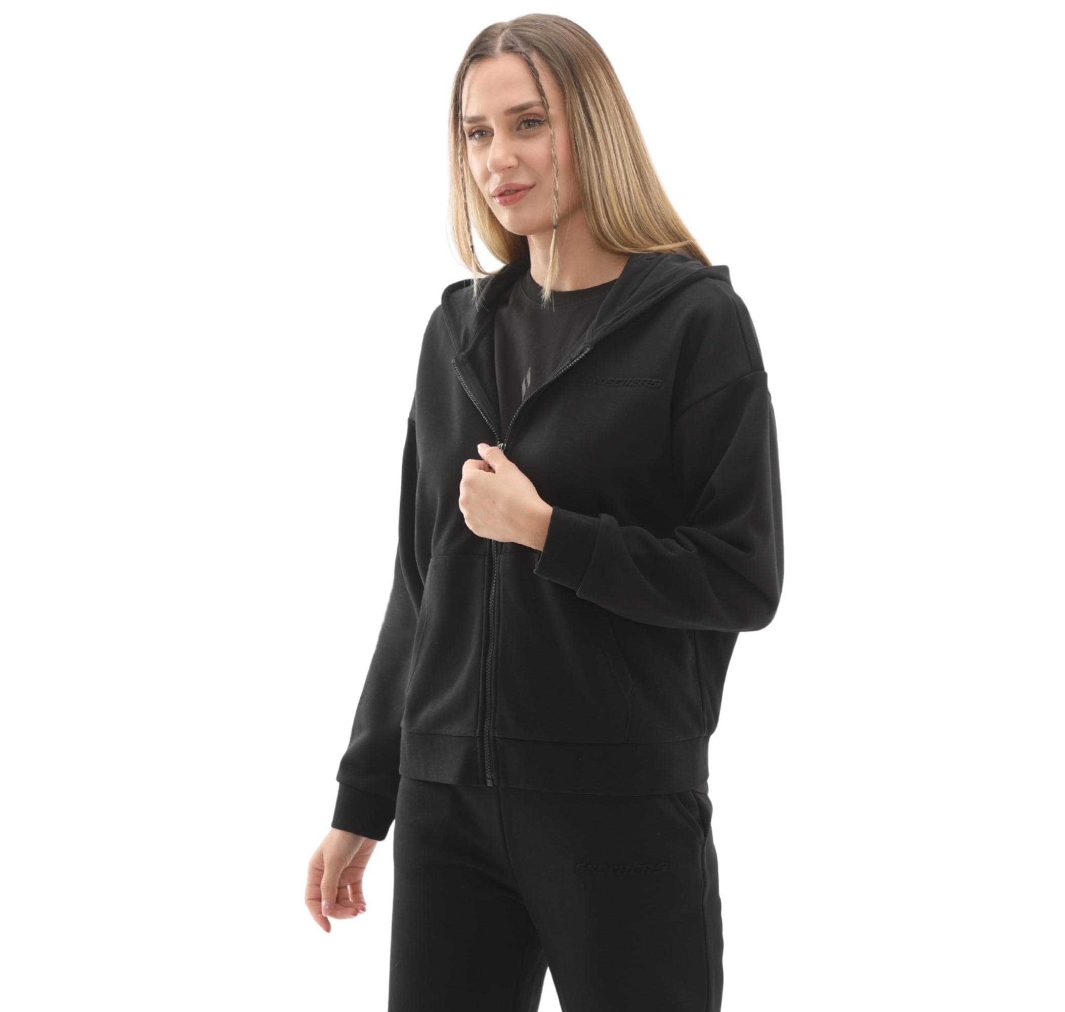 Skechers Skechers W Essential Full Zip Kadın Ceket Siyah - 3