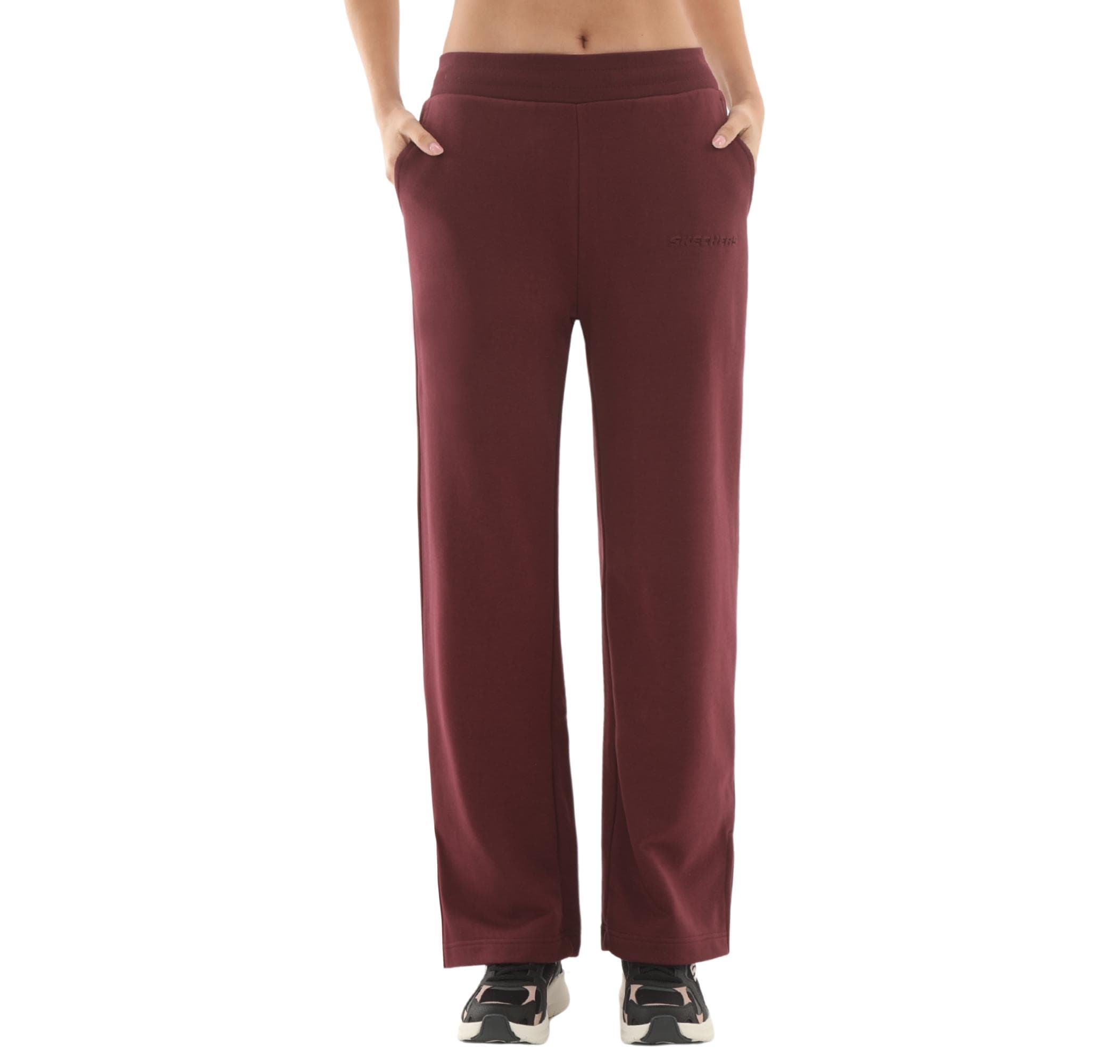 Skechers Skechers W Essential Wide Leg Regular Fit Sweatpant Kadın Eşofman Altı Bordo