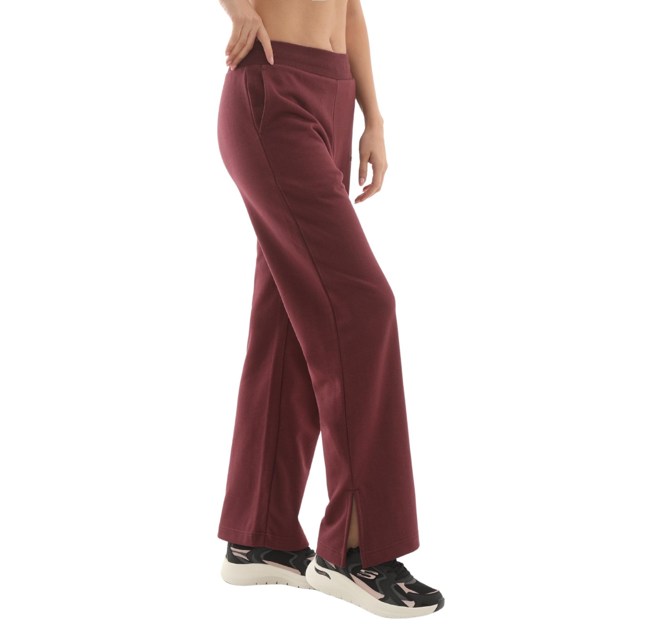 Skechers Skechers W Essential Wide Leg Regular Fit Sweatpant Kadın Eşofman Altı Bordo - 3