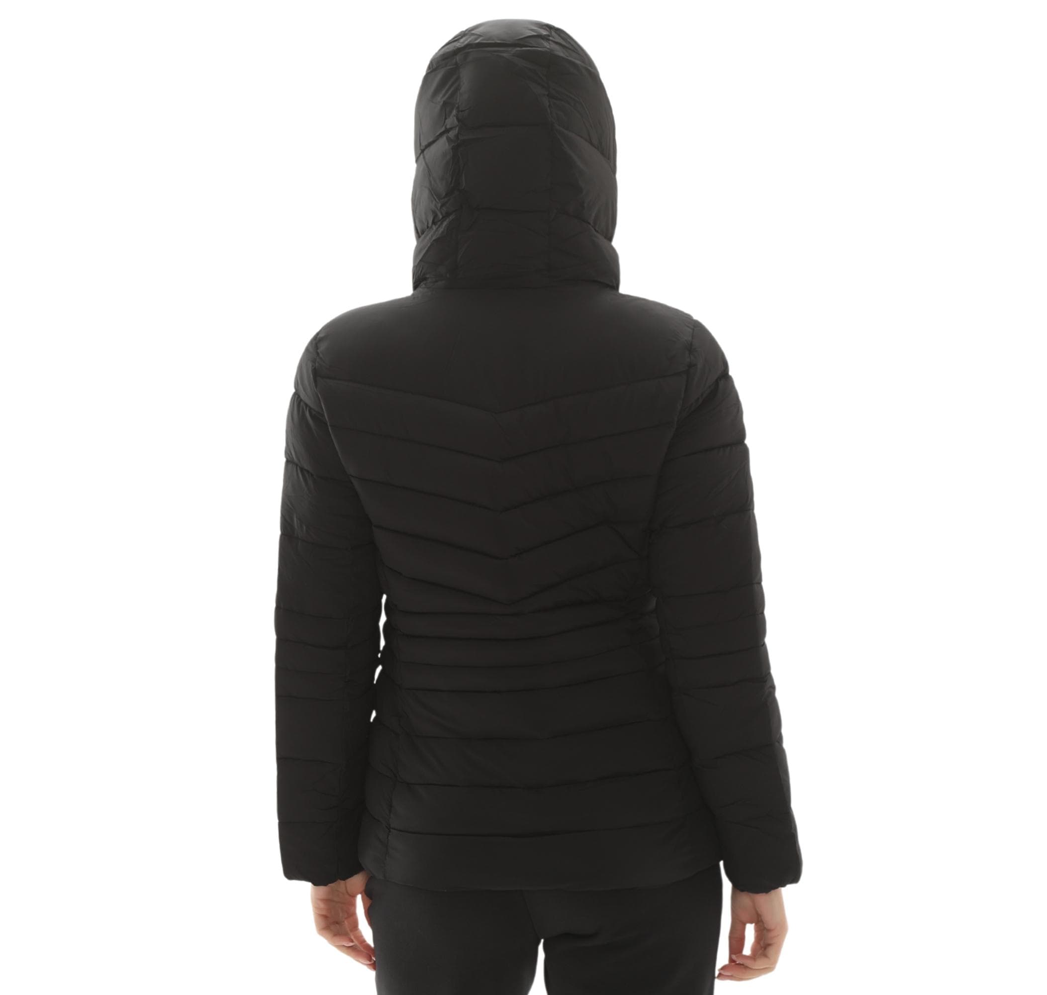Skechers Skechers W Fitted Hoodie Puffer Jacket Kadın Mont Siyah - 4