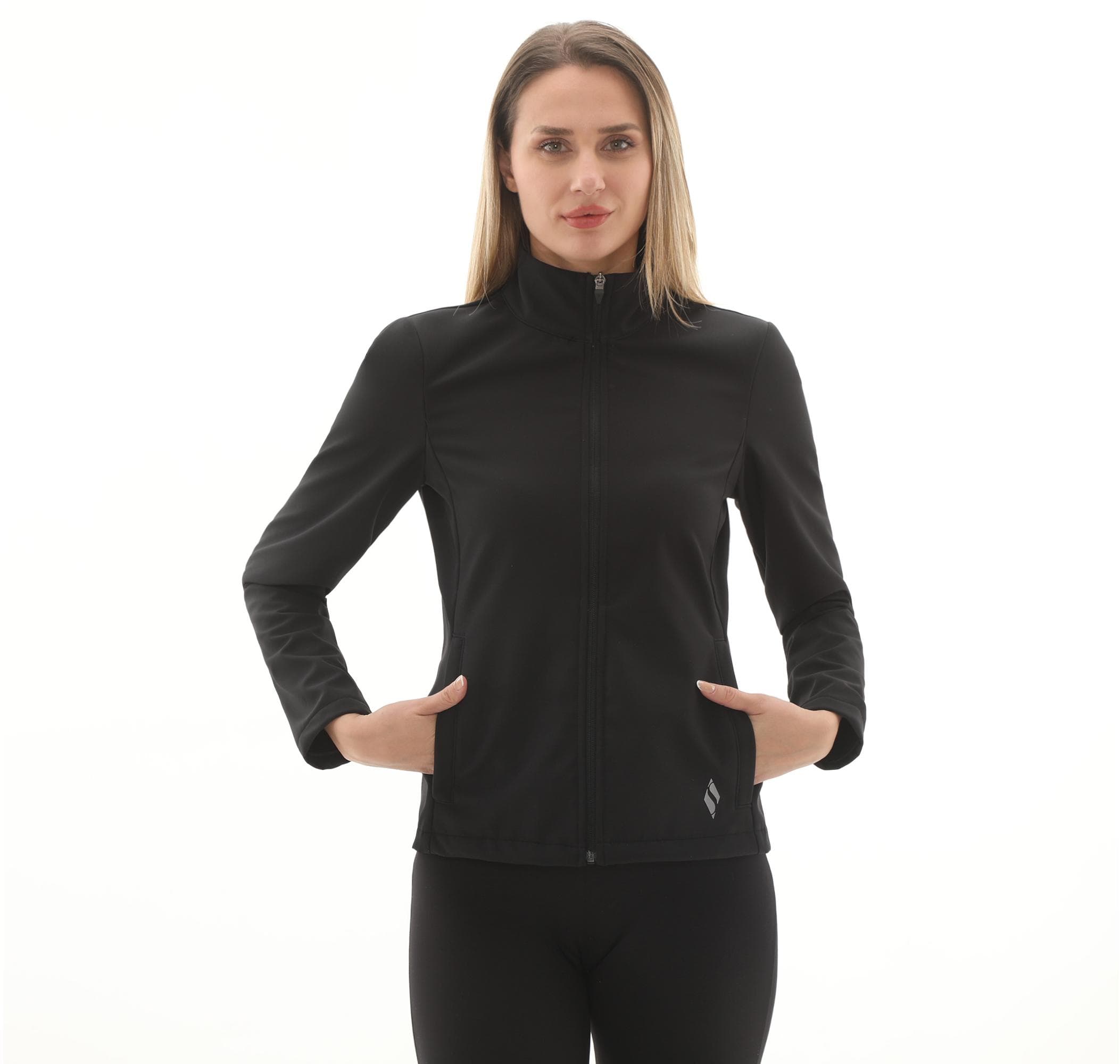 Skechers Skechers W Fitted Softshell Turtle Neck Jacket Kadın Ceket Siyah