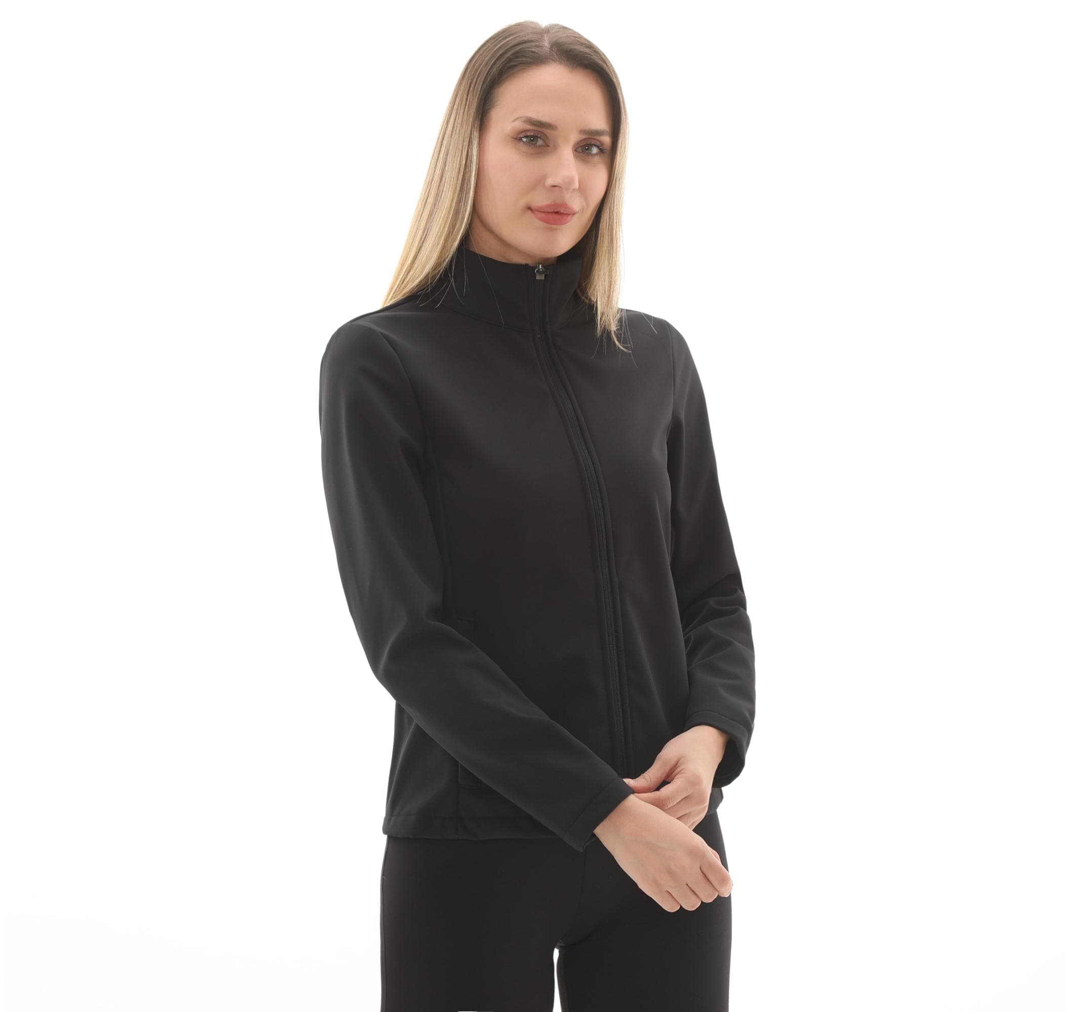 Skechers Skechers W Fitted Softshell Turtle Neck Jacket Kadın Ceket Siyah - 3