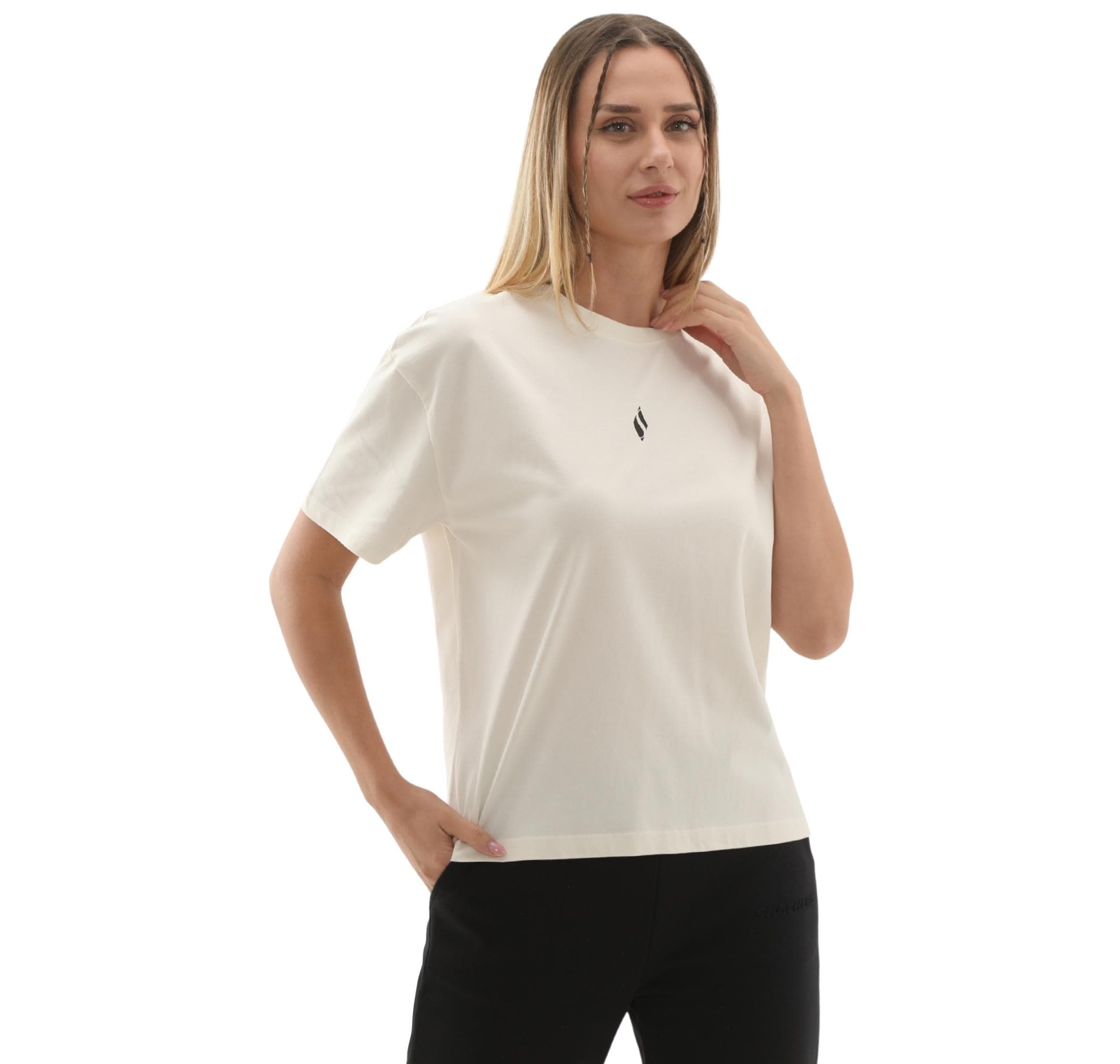 Skechers Skechers W Light Fabric Kadın T-Shirt Beyaz - 2