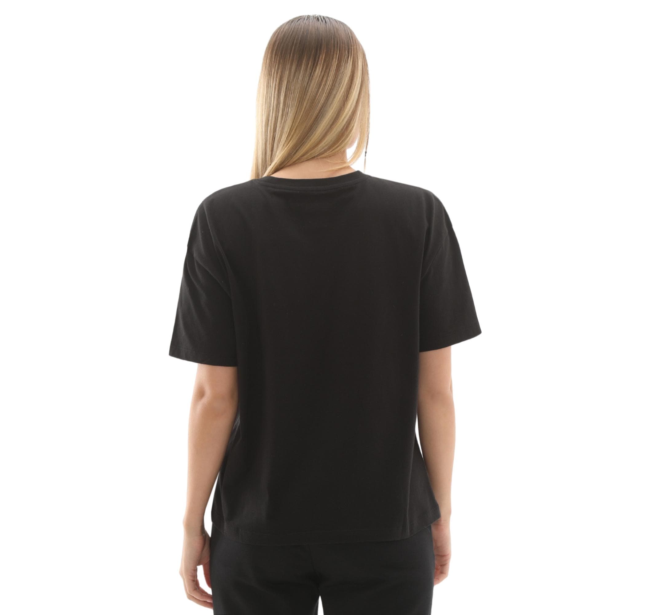Skechers Skechers W Light Fabric Kadın T-Shirt Siyah - 4