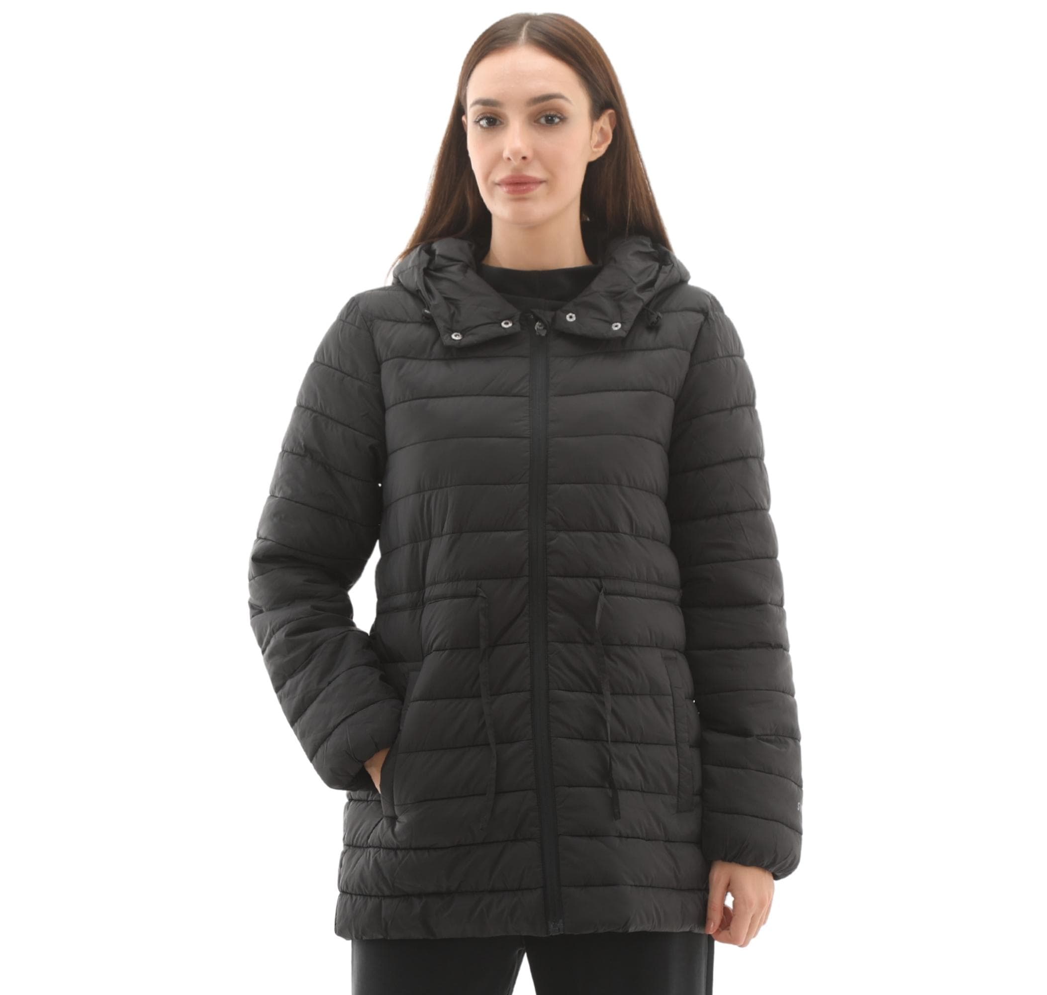 Skechers Skechers W Light Weight Quilted Jacket Kadın Mont Siyah