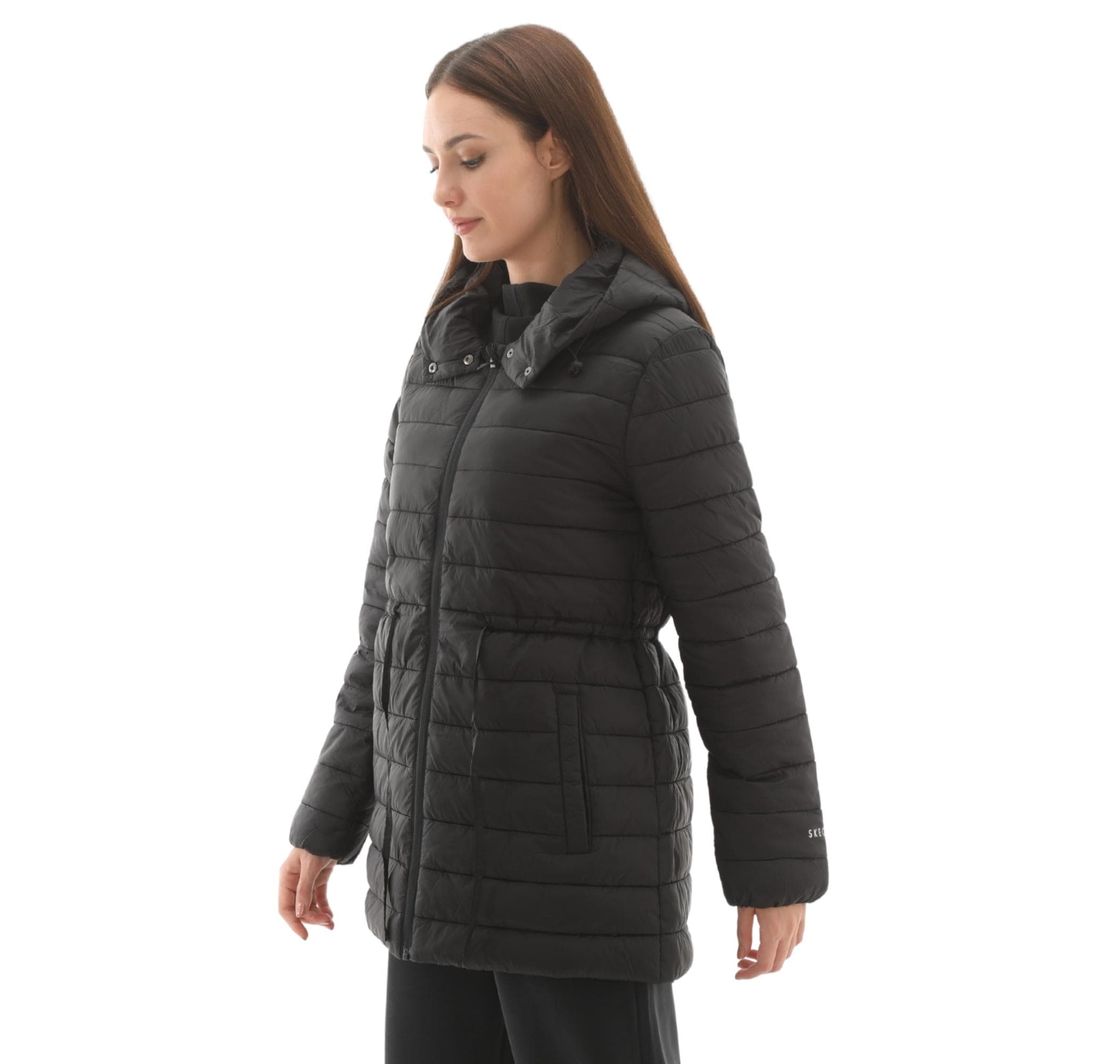 Skechers Skechers W Light Weight Quilted Jacket Kadın Mont Siyah - 4