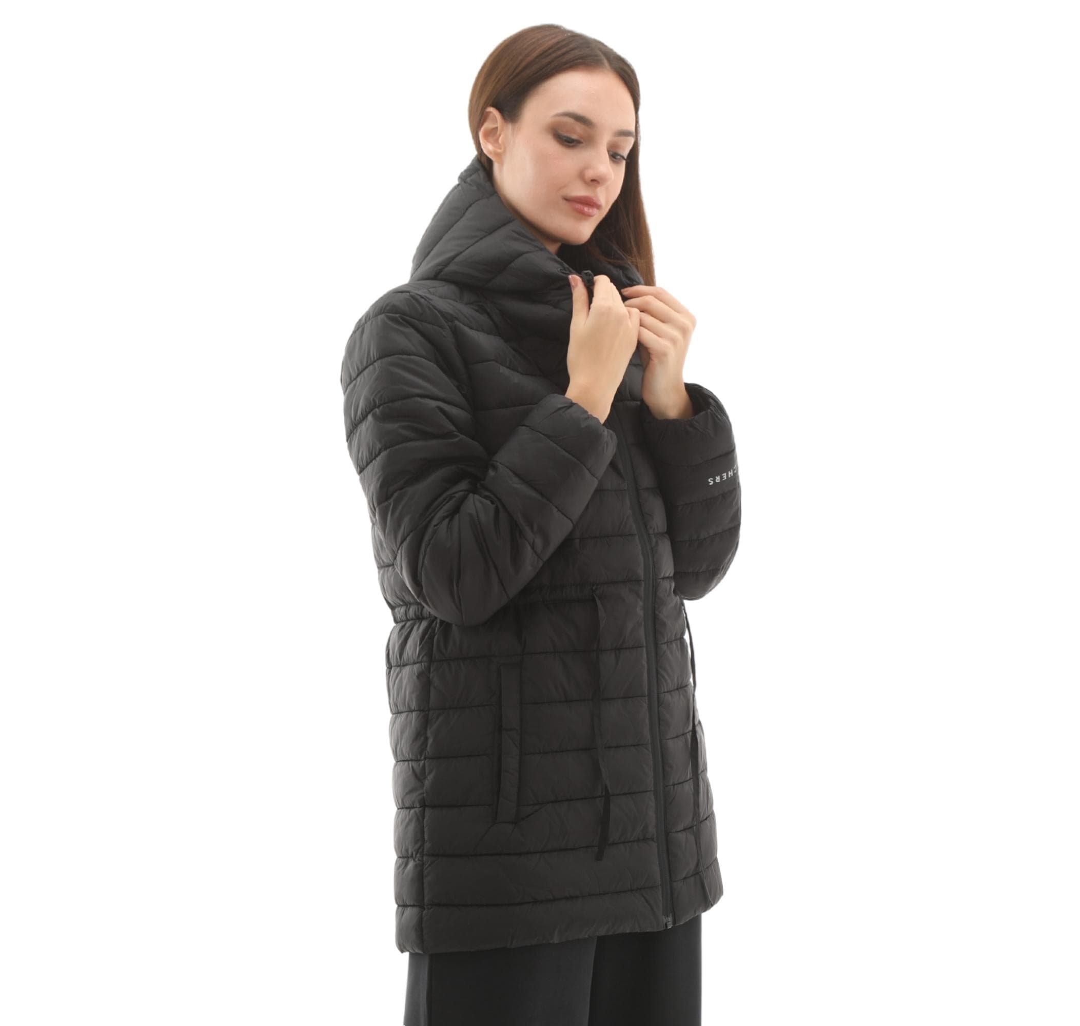 Skechers Skechers W Light Weight Quilted Jacket Kadın Mont Siyah - 5