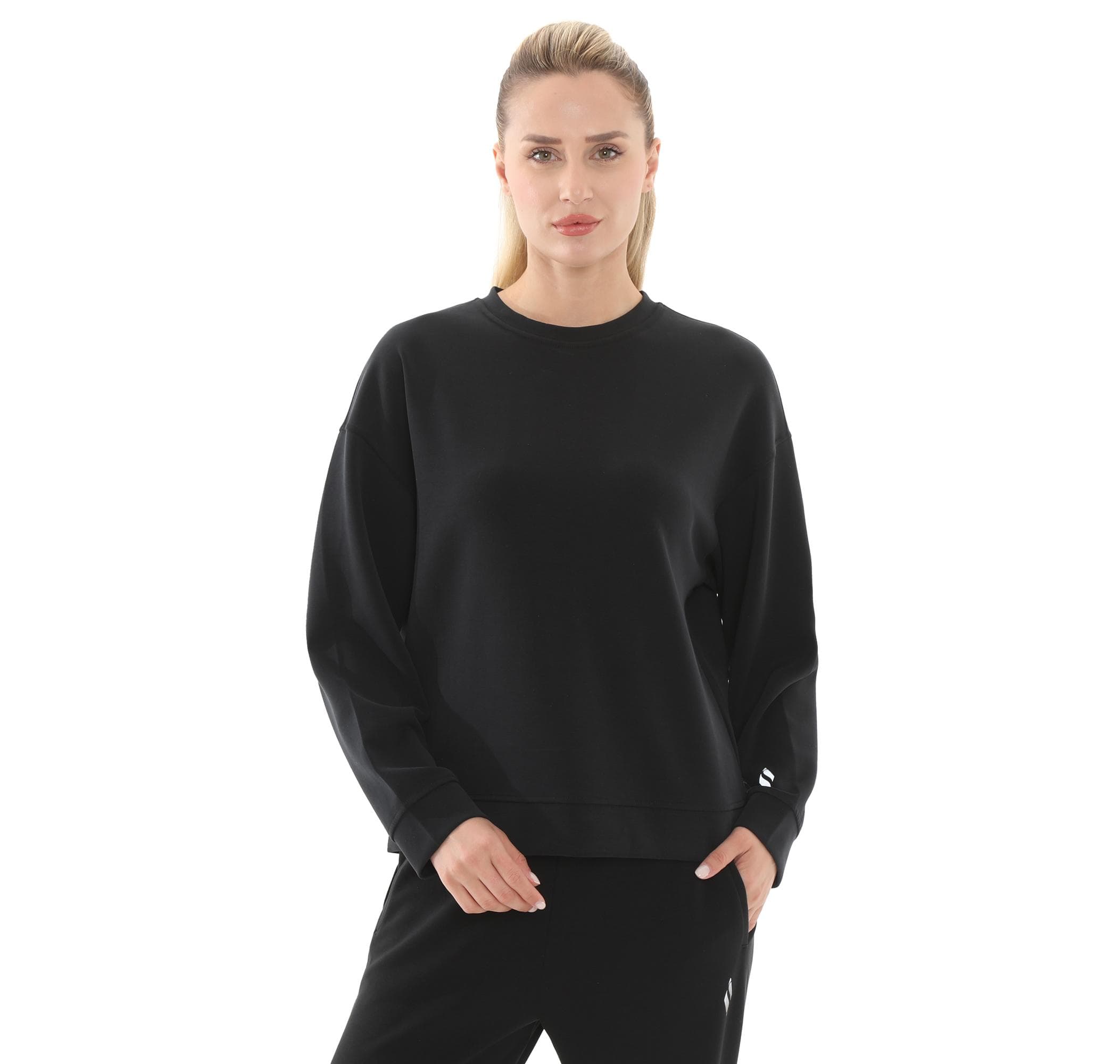 Skechers Skechers W Lounge Loose Crew Neck Kadın Sweatshirt Siyah