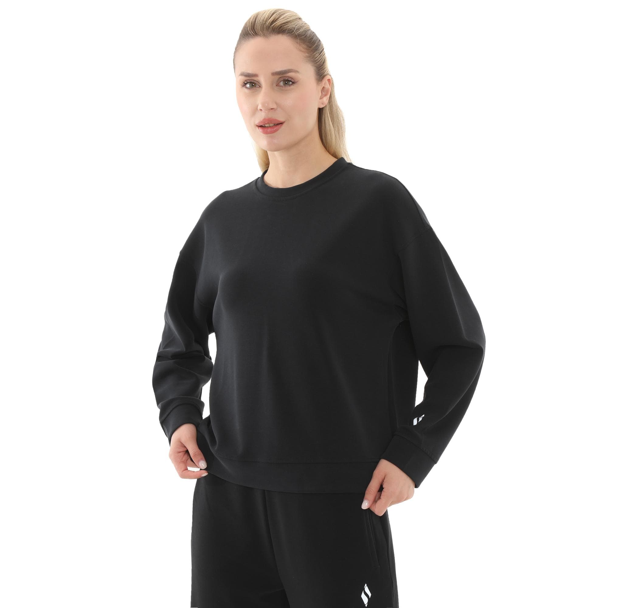 Skechers Skechers W Lounge Loose Crew Neck Kadın Sweatshirt Siyah - 2
