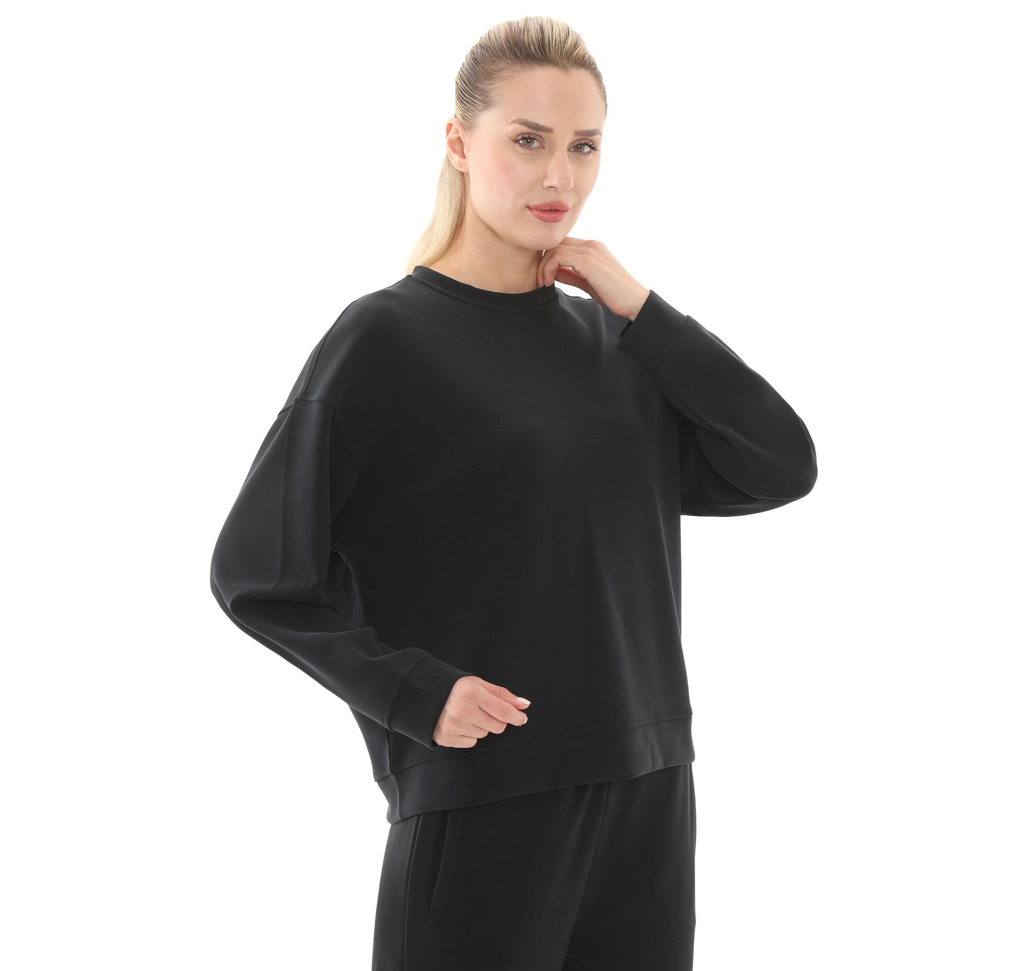 Skechers Skechers W Lounge Loose Crew Neck Kadın Sweatshirt Siyah - 3