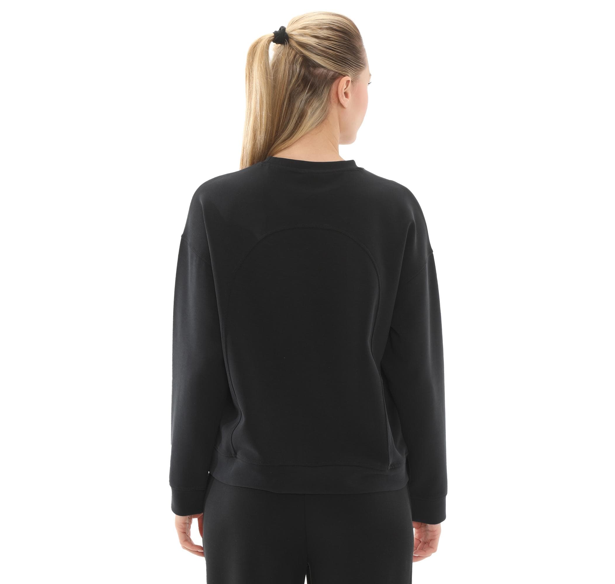 Skechers Skechers W Lounge Loose Crew Neck Kadın Sweatshirt Siyah - 4