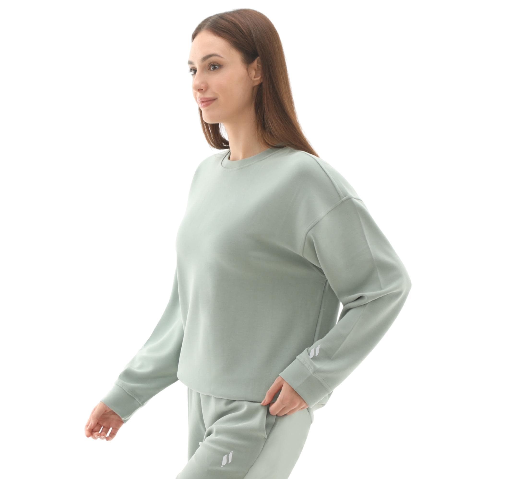 Skechers Skechers W Lounge Loose Crew Neck Kadın Sweatshirt Açık Mavi - 3