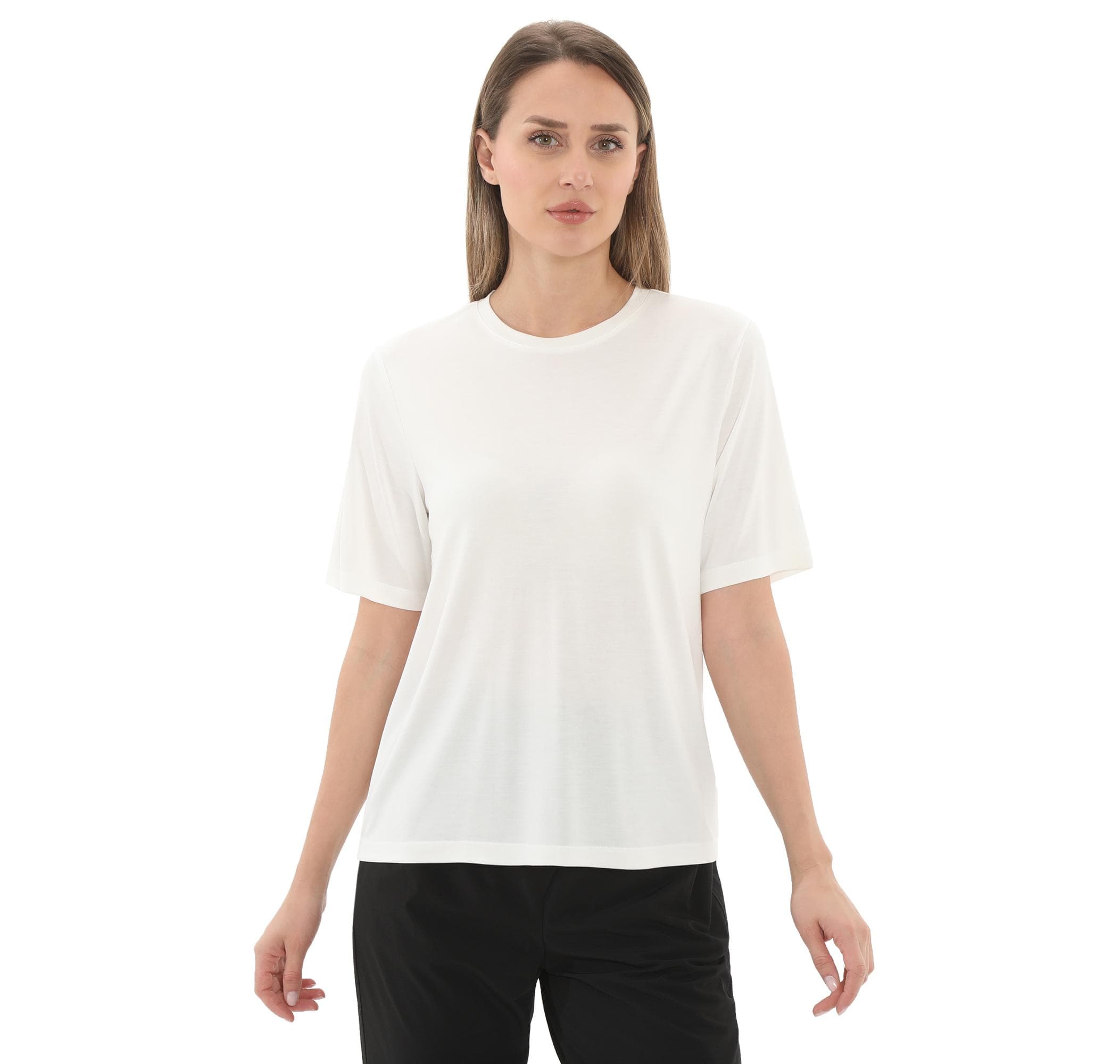 Skechers Skechers W Lounge Regular Crew Neck Kadın T-Shirt Beyaz
