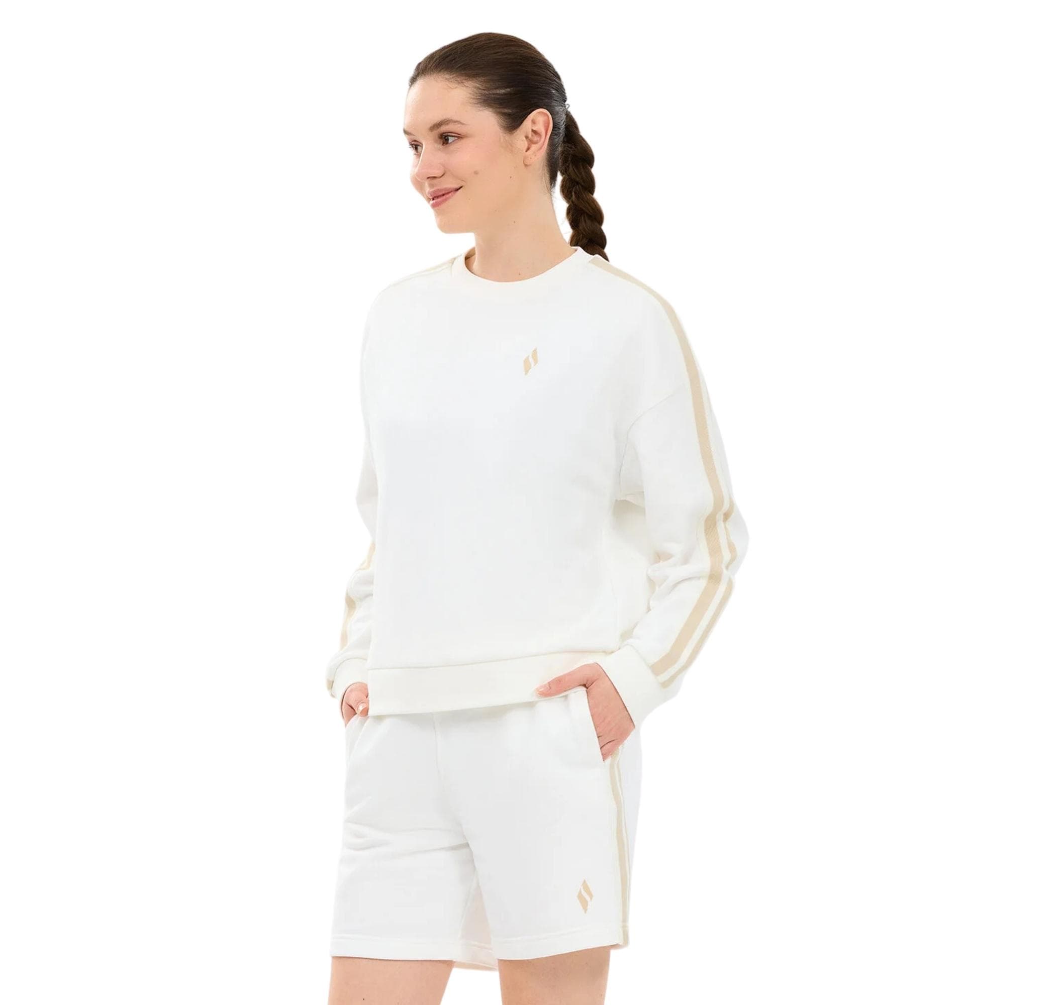 Skechers Skechers W Lw Fleece Loose Fit Kadın Sweatshirt Beyaz - 2