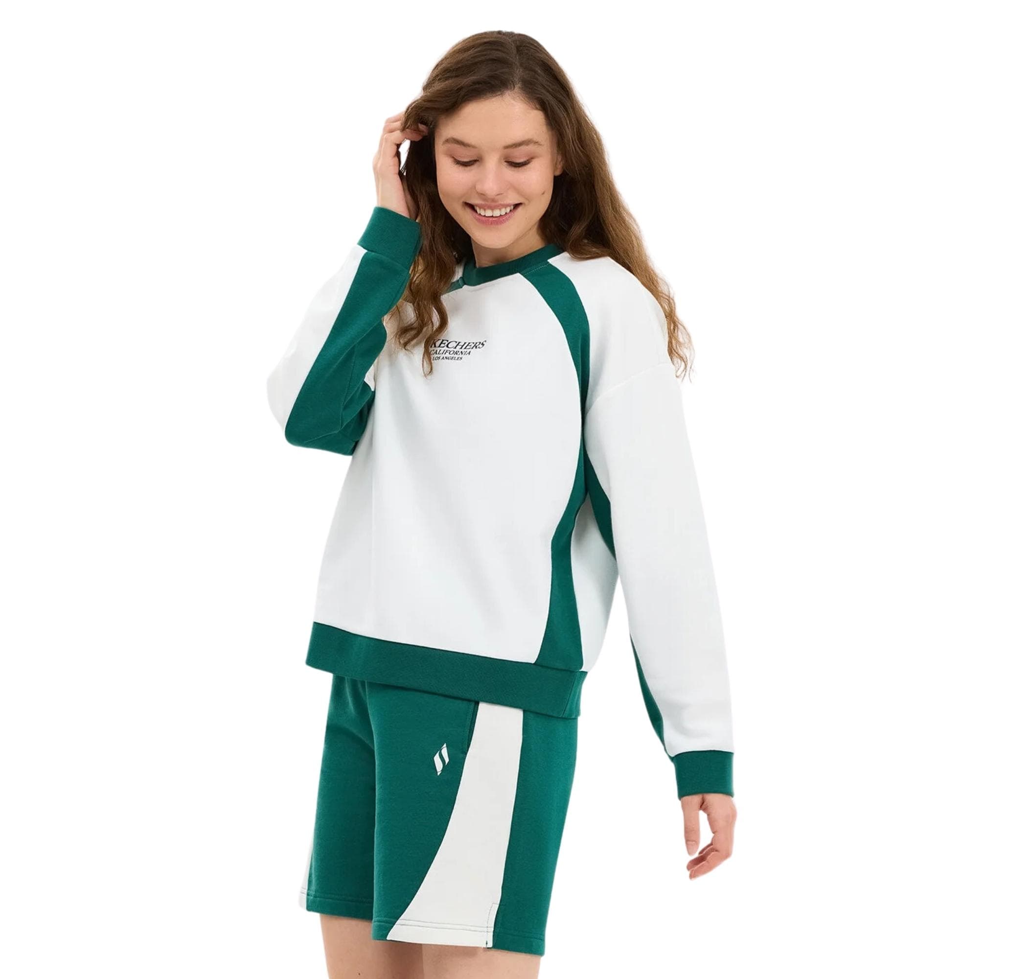 Skechers Skechers W Lw Fleece Loose Fit Kadın Sweatshirt Beyaz - 3