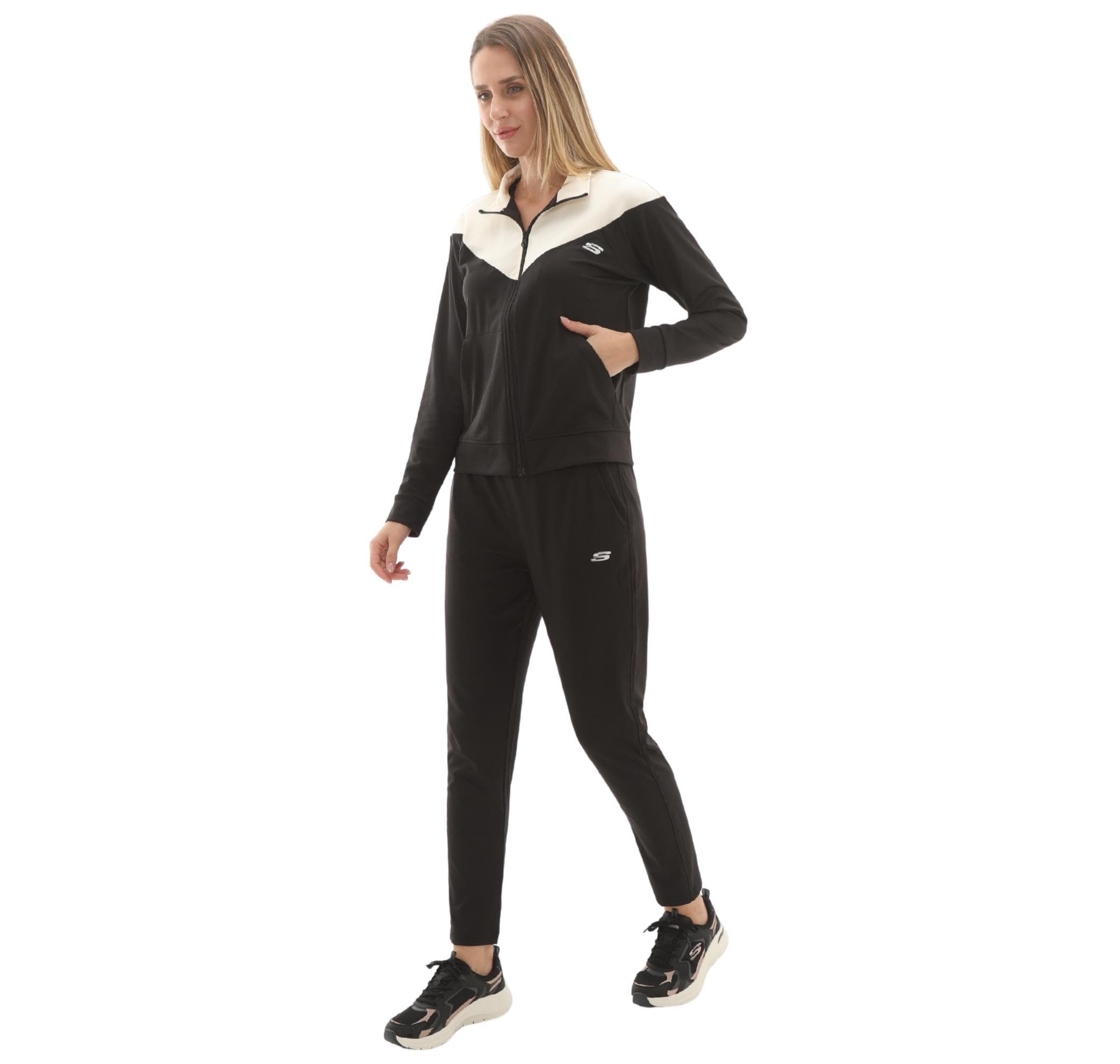 Skechers Skechers W Micro Collection Colorblock Suit Kadın Eşofman Takımı Siyah - 2