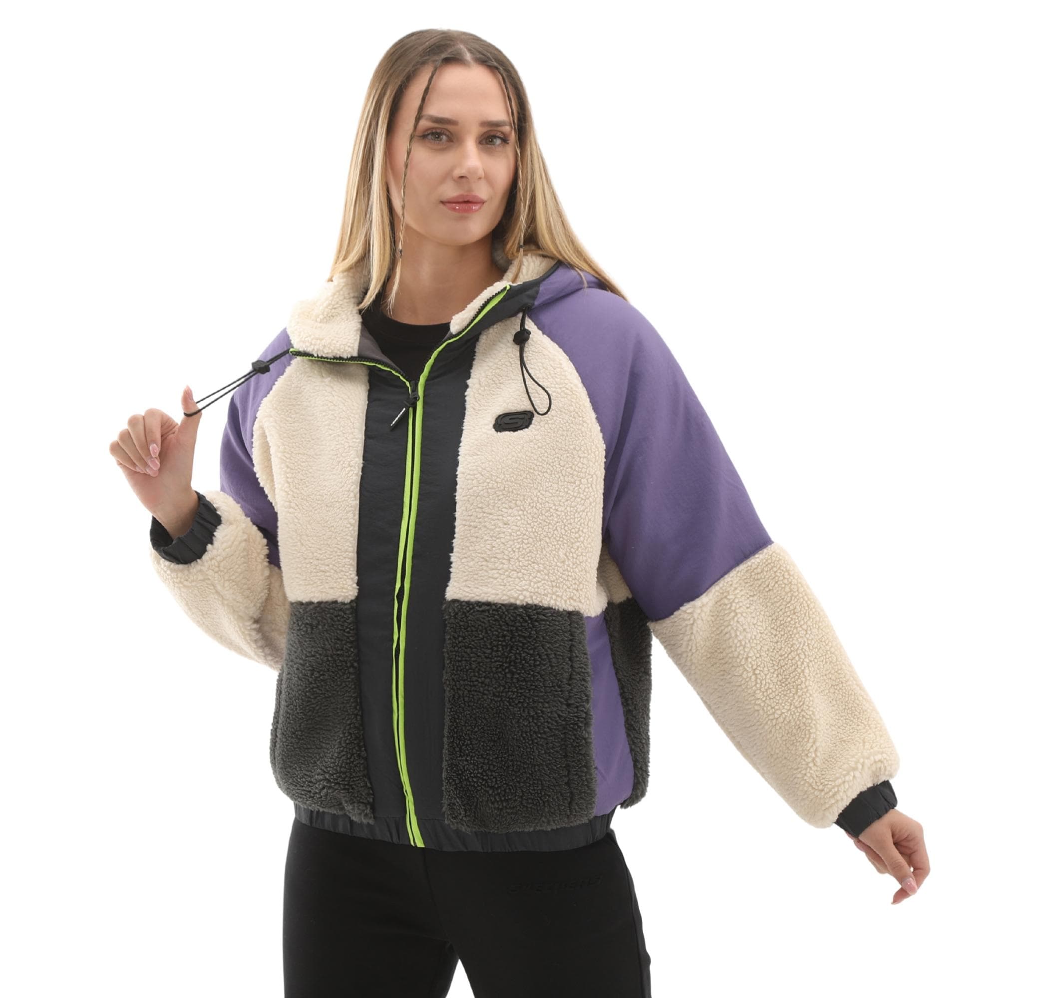 Skechers Skechers W Outdoor Fleece Full Zip Sherpa Kadın Ceket Krem - 3