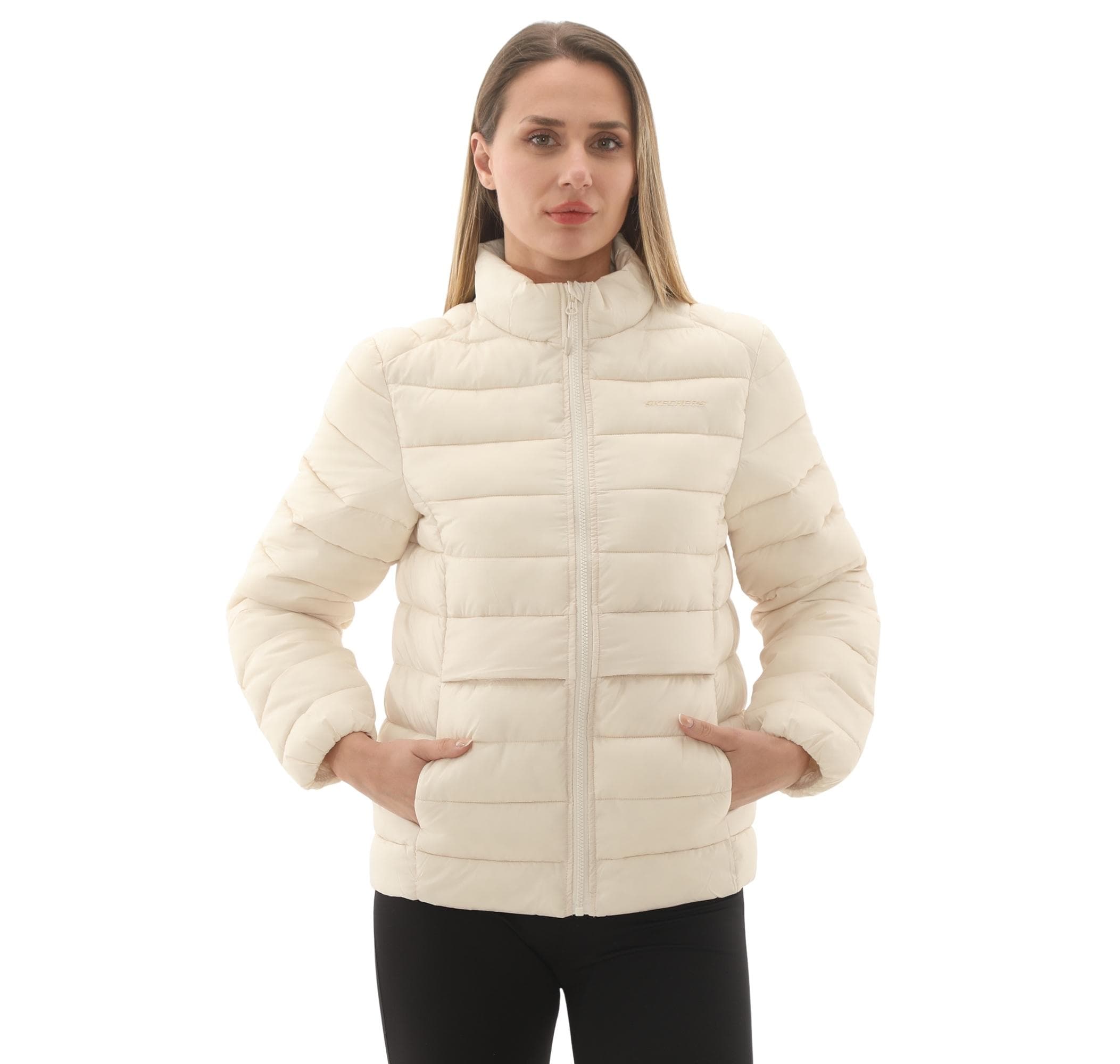 Skechers Skechers W Outerwear Pop Up Detailed Padded Jacket Kadın Ceket Krem