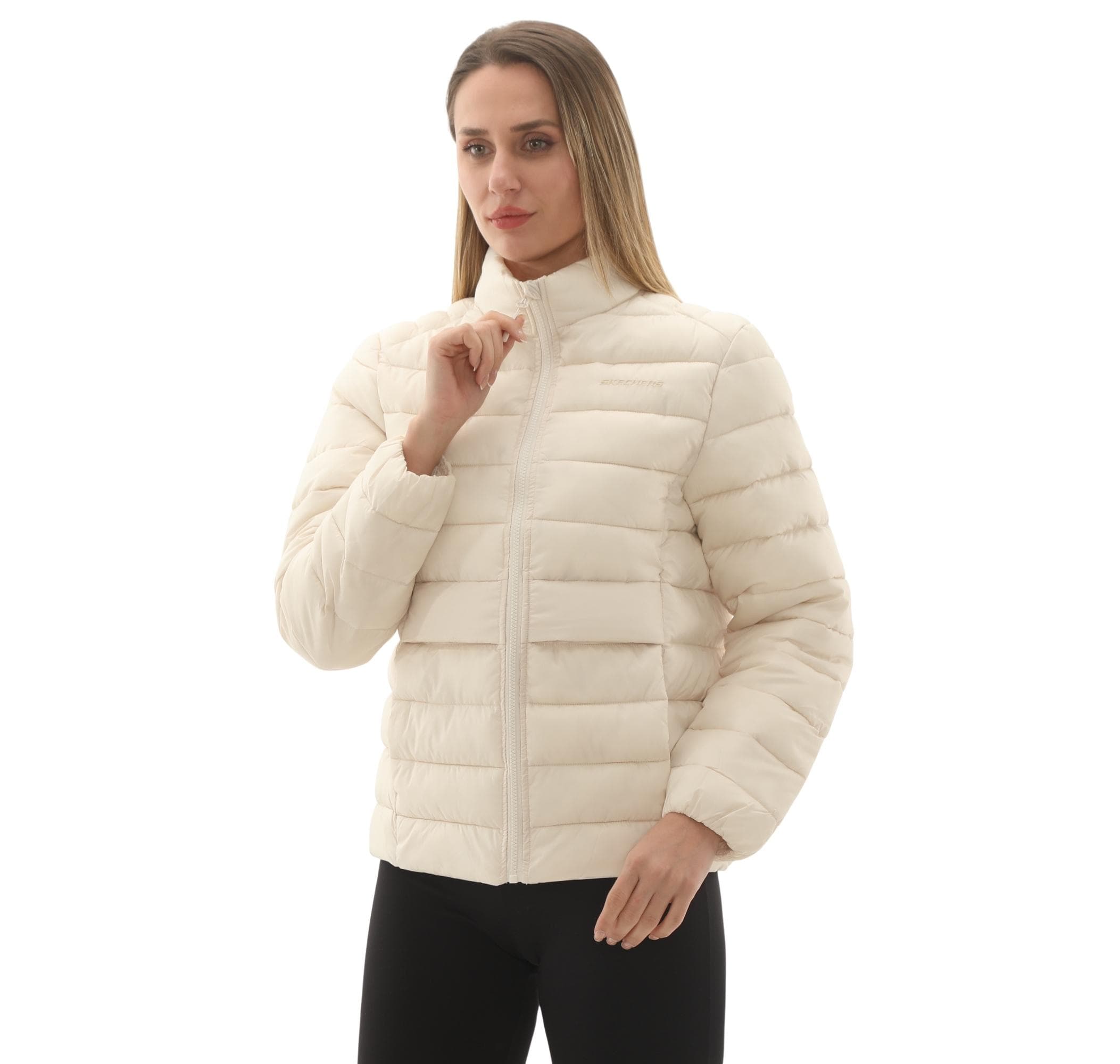 Skechers Skechers W Outerwear Pop Up Detailed Padded Jacket Kadın Ceket Krem - 2