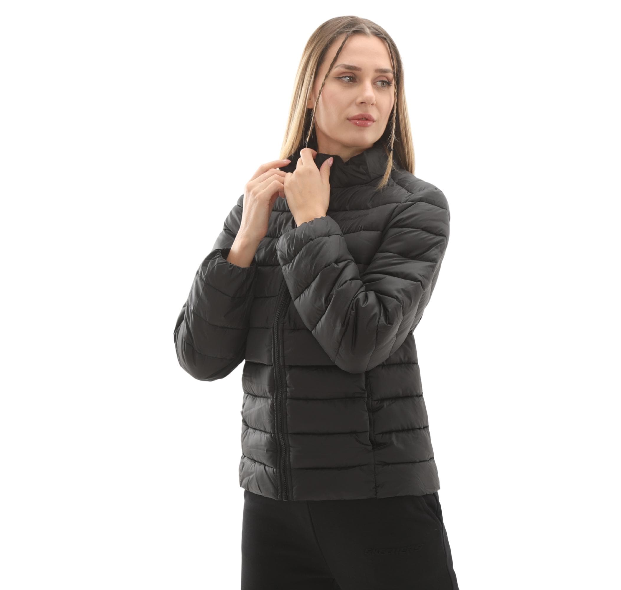 Skechers Skechers W Outerwear Pop Up Detailed Padded Jacket Kadın Ceket Siyah - 3