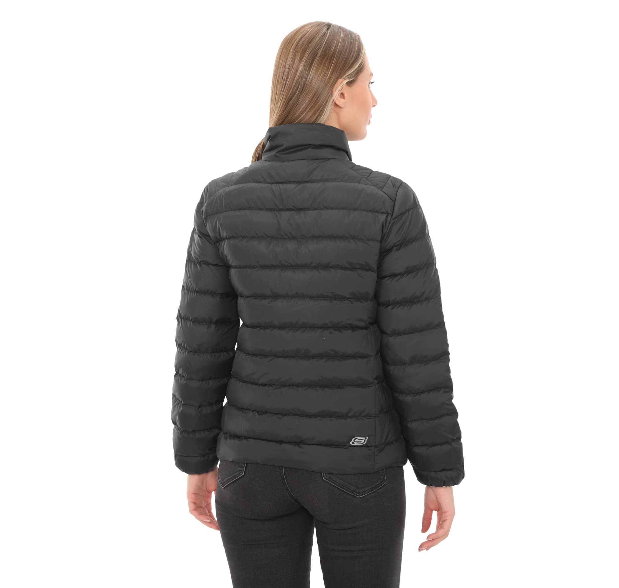 Skechers Skechers W Outerwear Pop Up Detailed Padded Jacket Kadın Ceket Siyah - 4