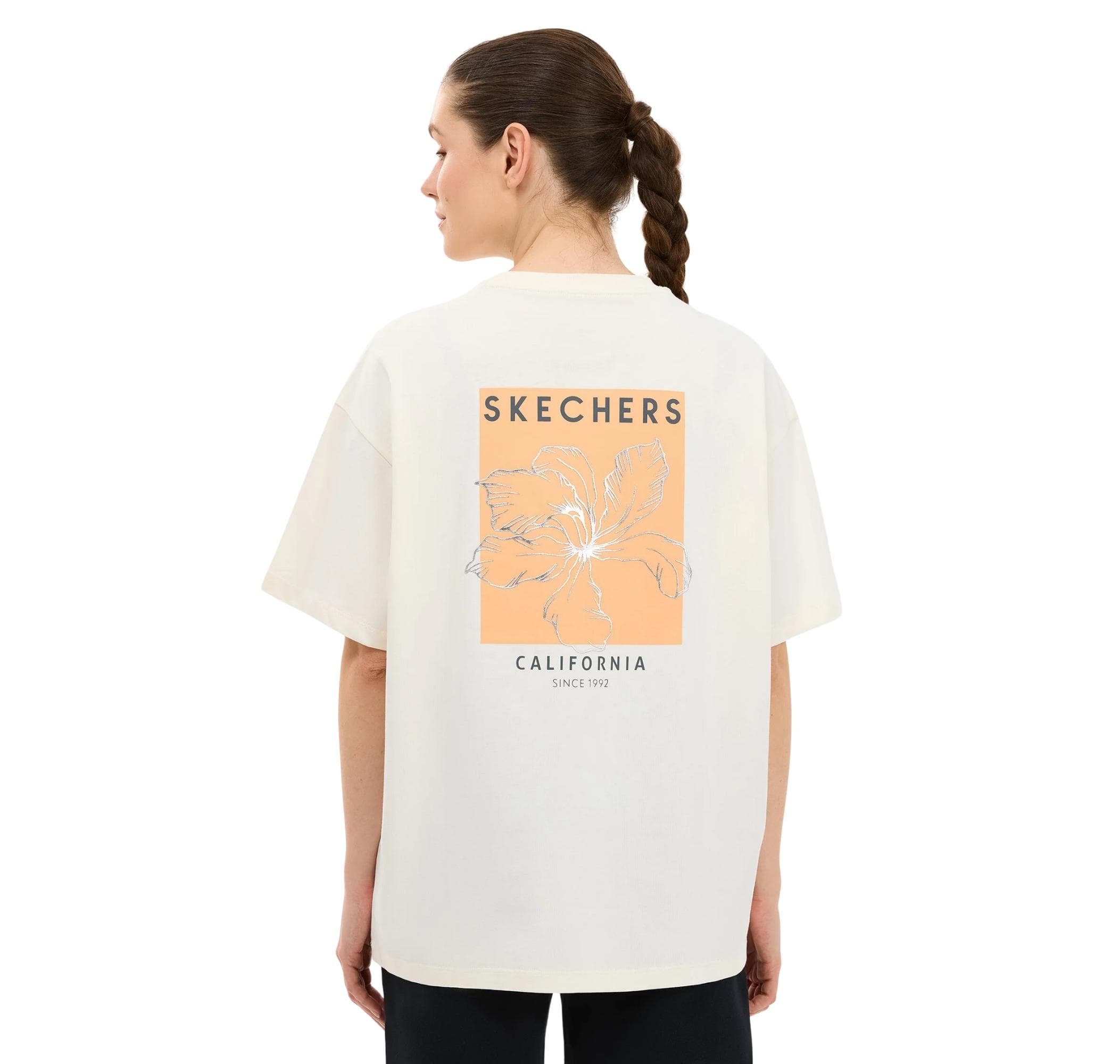 Skechers Skechers W Oversize Fit Graphic Kadın Sweatshirt Beyaz - 3