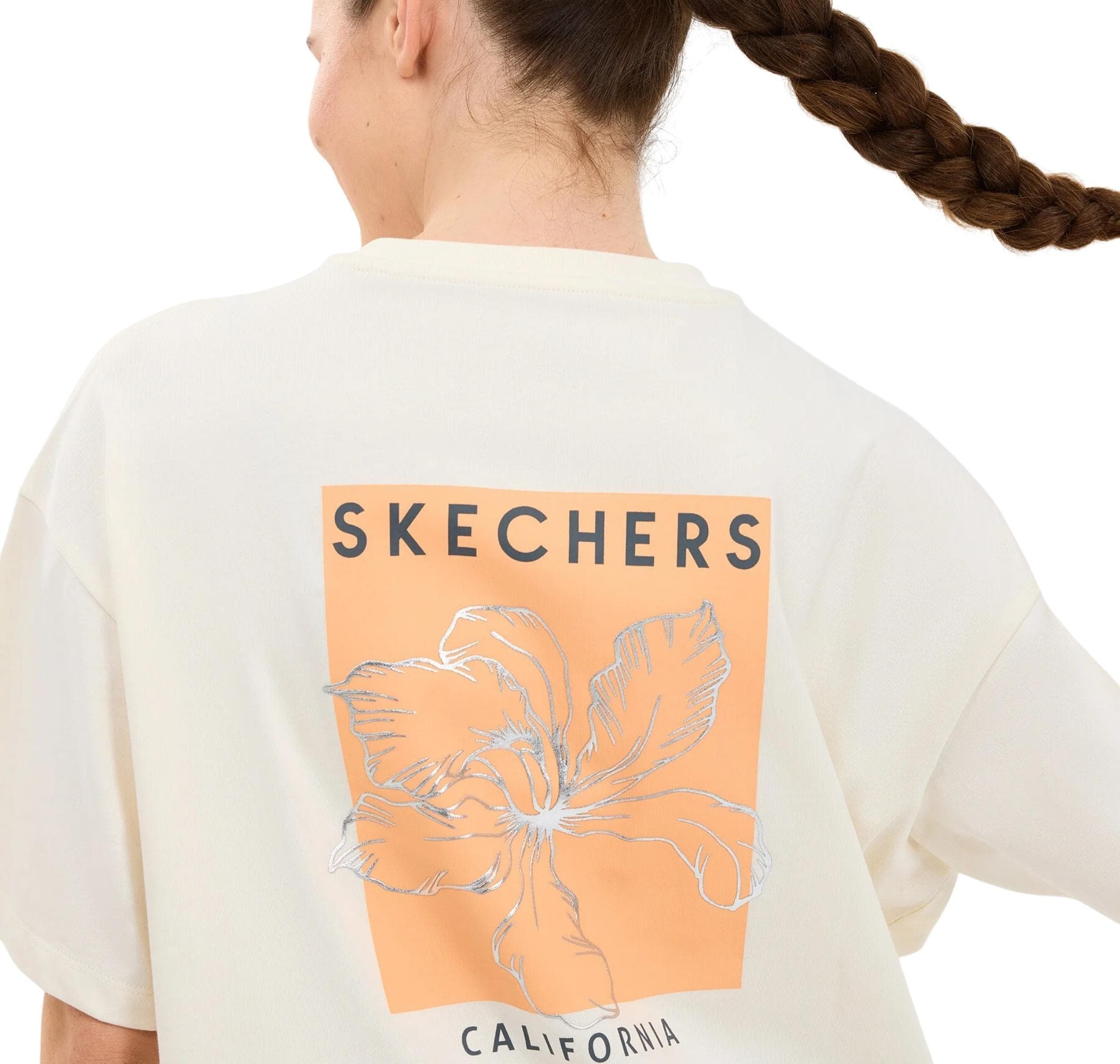 Skechers Skechers W Oversize Fit Graphic Kadın Sweatshirt Beyaz - 4