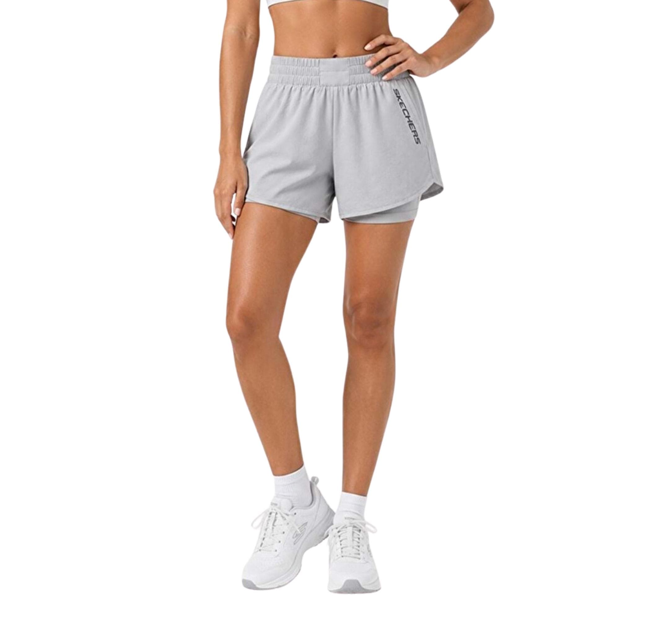 Skechers Skechers W Performance Coll. 4 Inch 2 In 1 Short Short Kadın Şort Ve Kapri Gri
