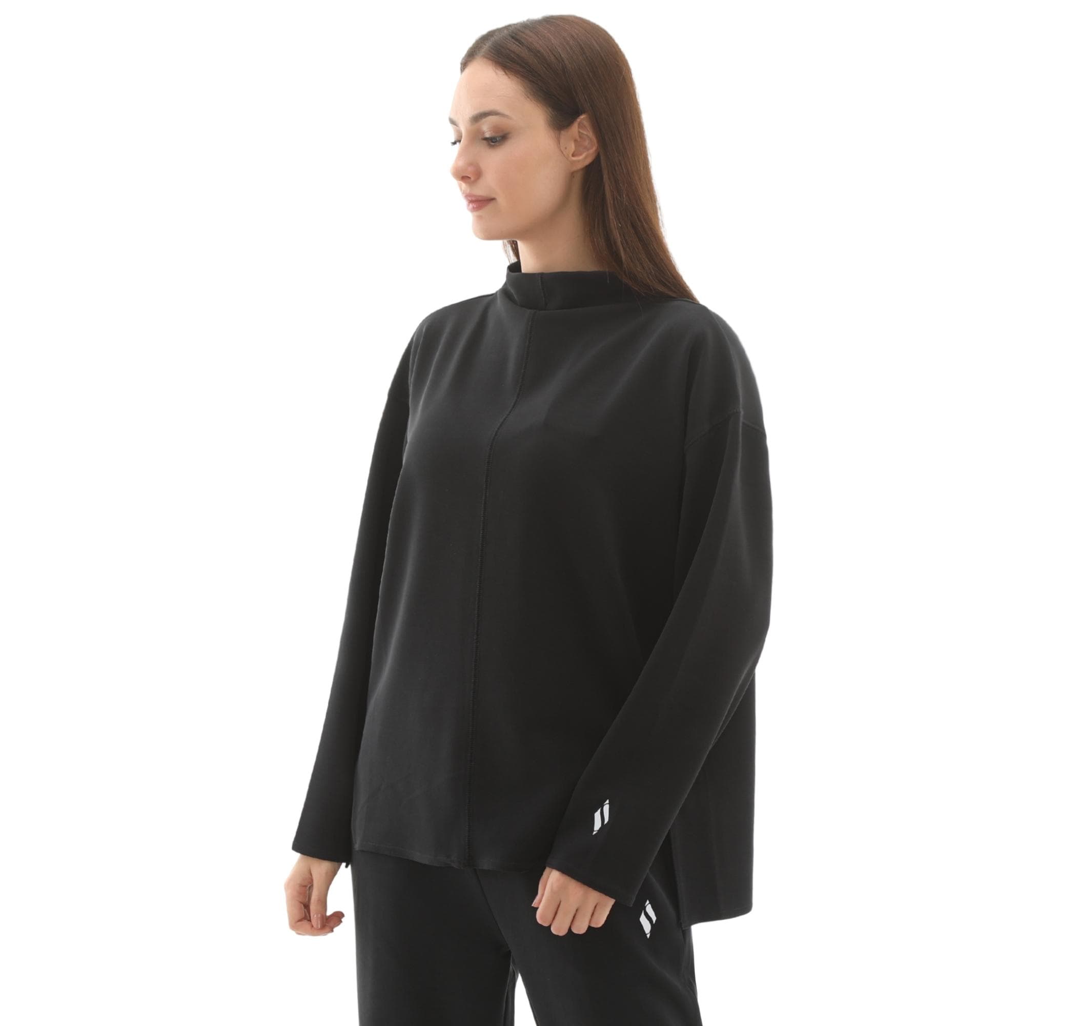 Skechers Skechers W Softlux Turtleneck Asymmetric Kadın Sweatshirt Siyah - 2