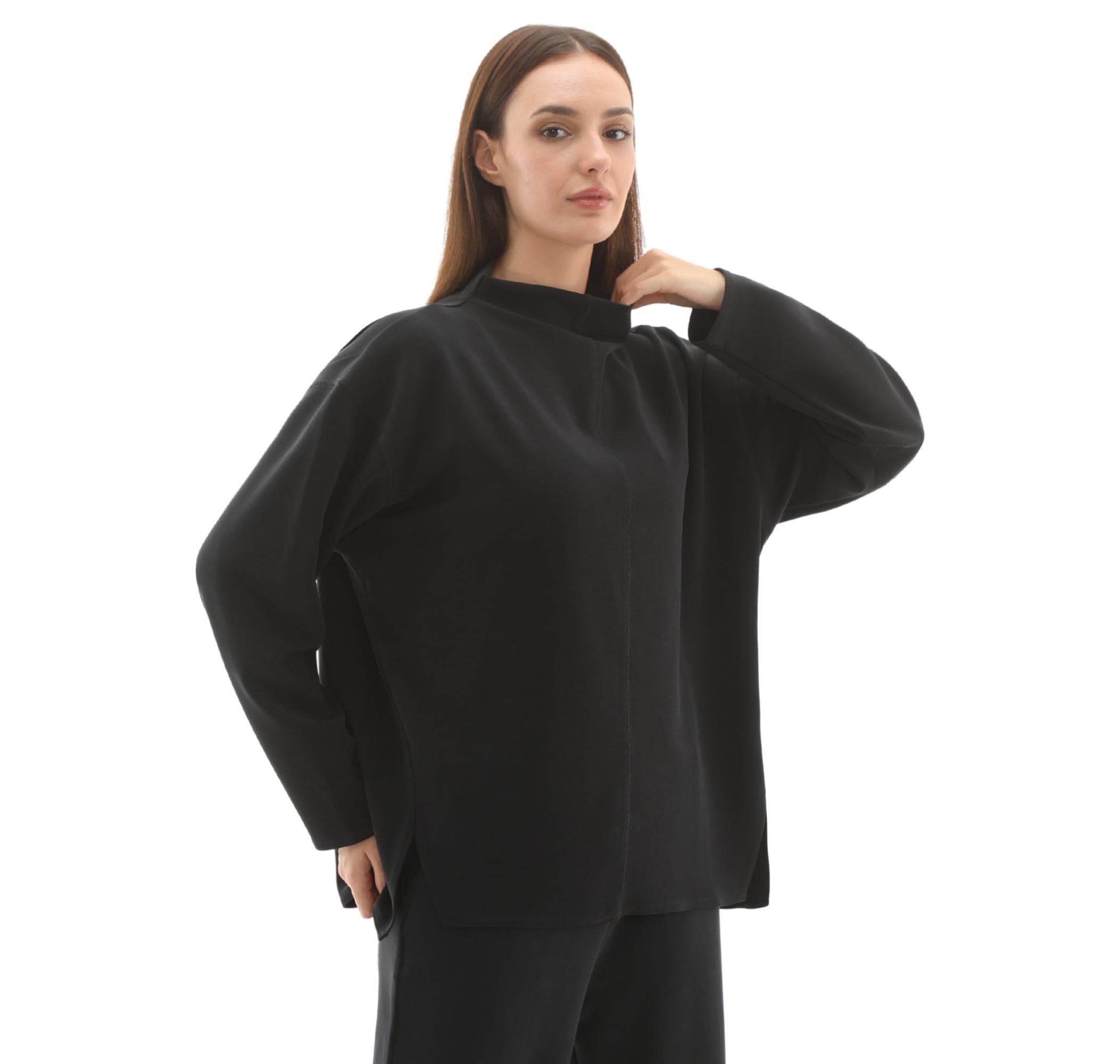 Skechers Skechers W Softlux Turtleneck Asymmetric Kadın Sweatshirt Siyah - 3