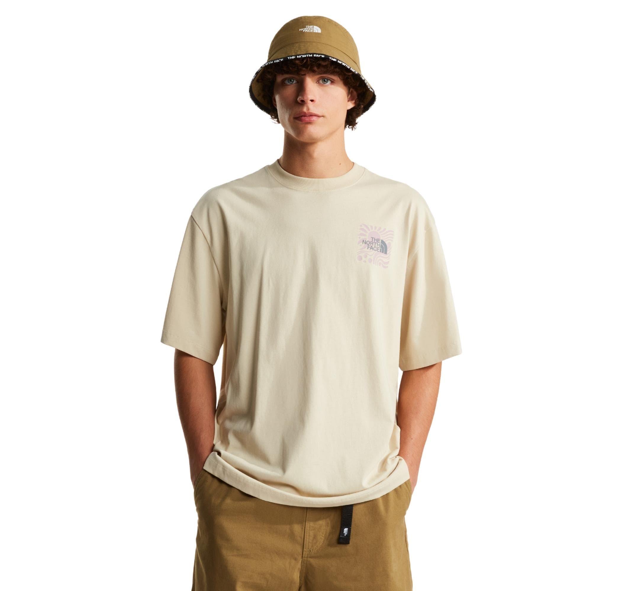 The North Face The North Face M Sun Oversıze Short Sleeve Tee-Graphıc Erkek T-Shirt Krem