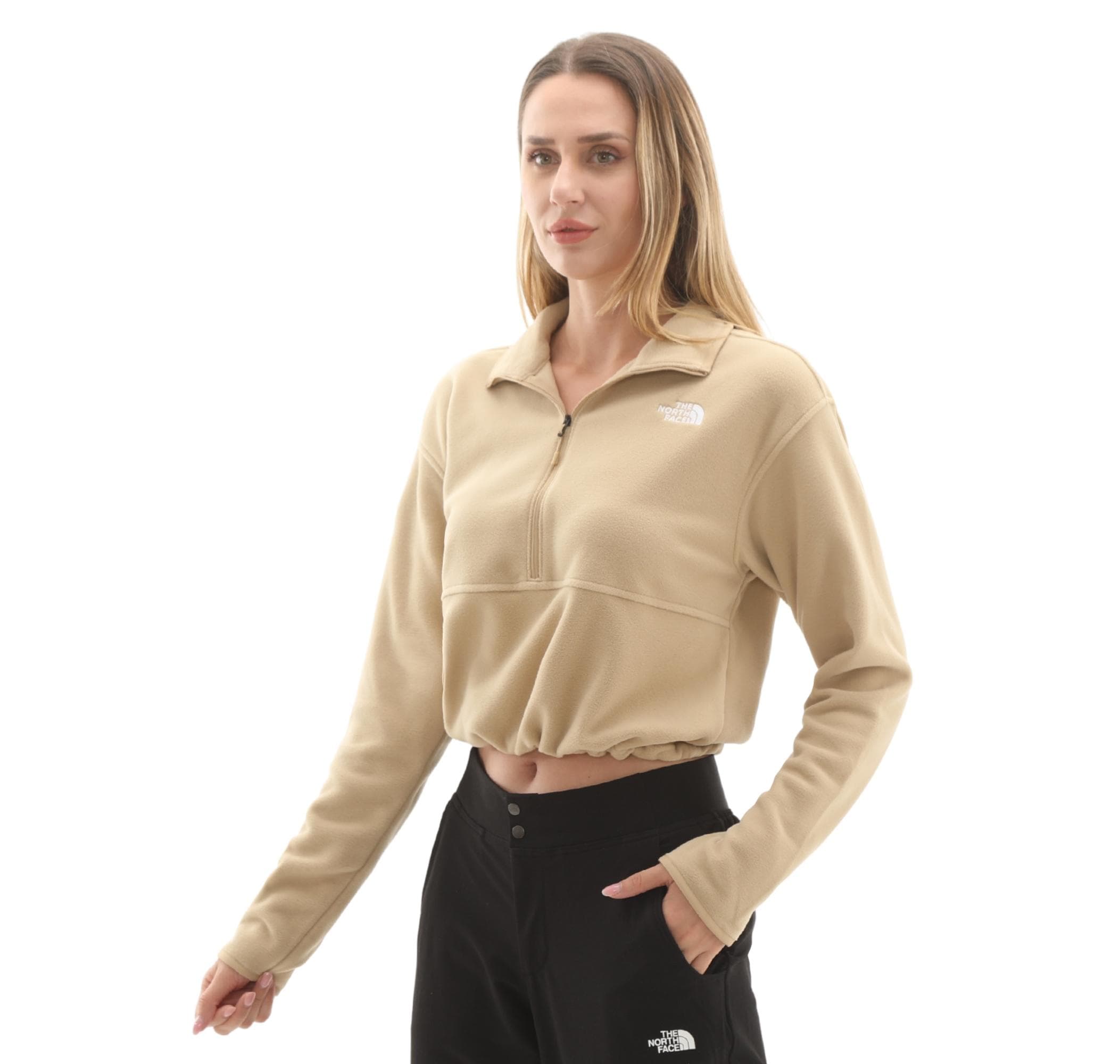 The North Face The North Face W Glacıer Fleece 1-2 Zıp Short Jacket Kadın Sweatshirt Krem - 2
