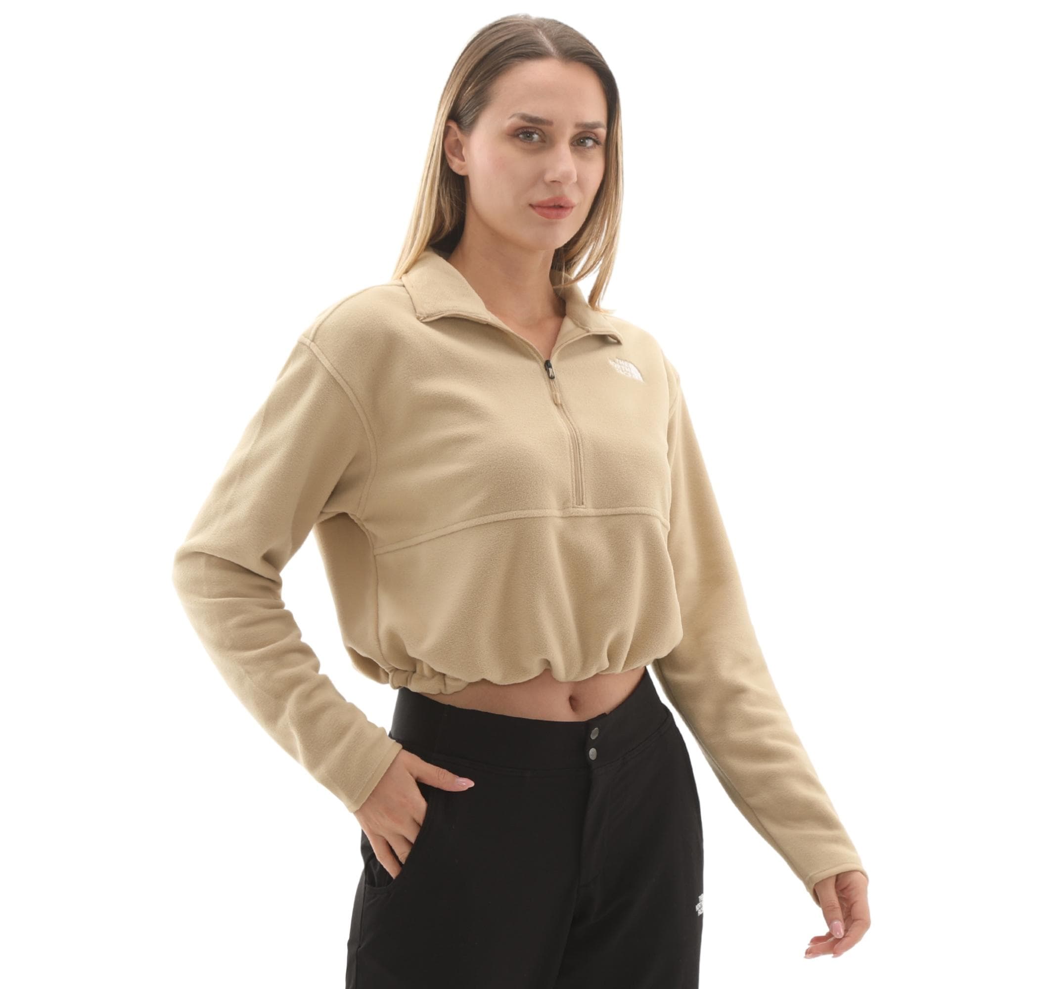 The North Face The North Face W Glacıer Fleece 1-2 Zıp Short Jacket Kadın Sweatshirt Krem - 3
