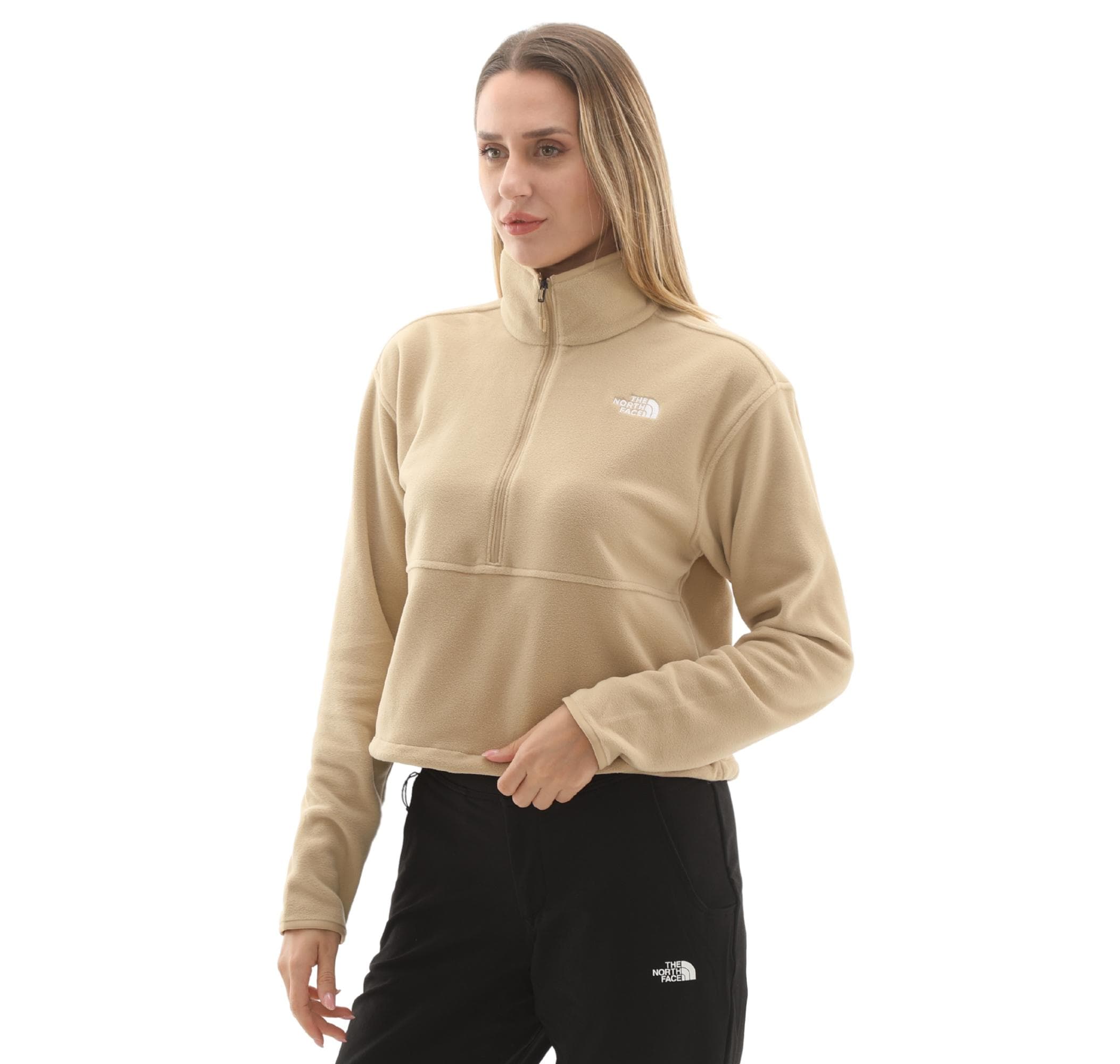 The North Face The North Face W Glacıer Fleece 1-2 Zıp Short Jacket Kadın Sweatshirt Krem - 4